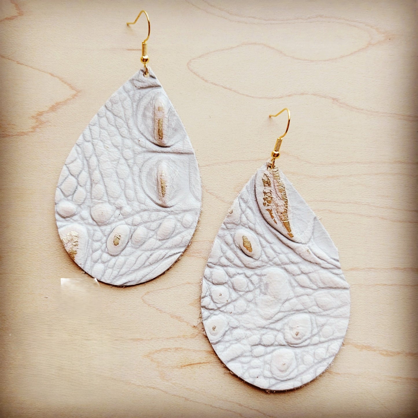 The Golden Belle Leather Earrings