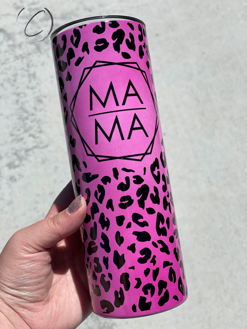 Leopard Mama Color-Changing Skinny Tumbler | 20oz UV Cup