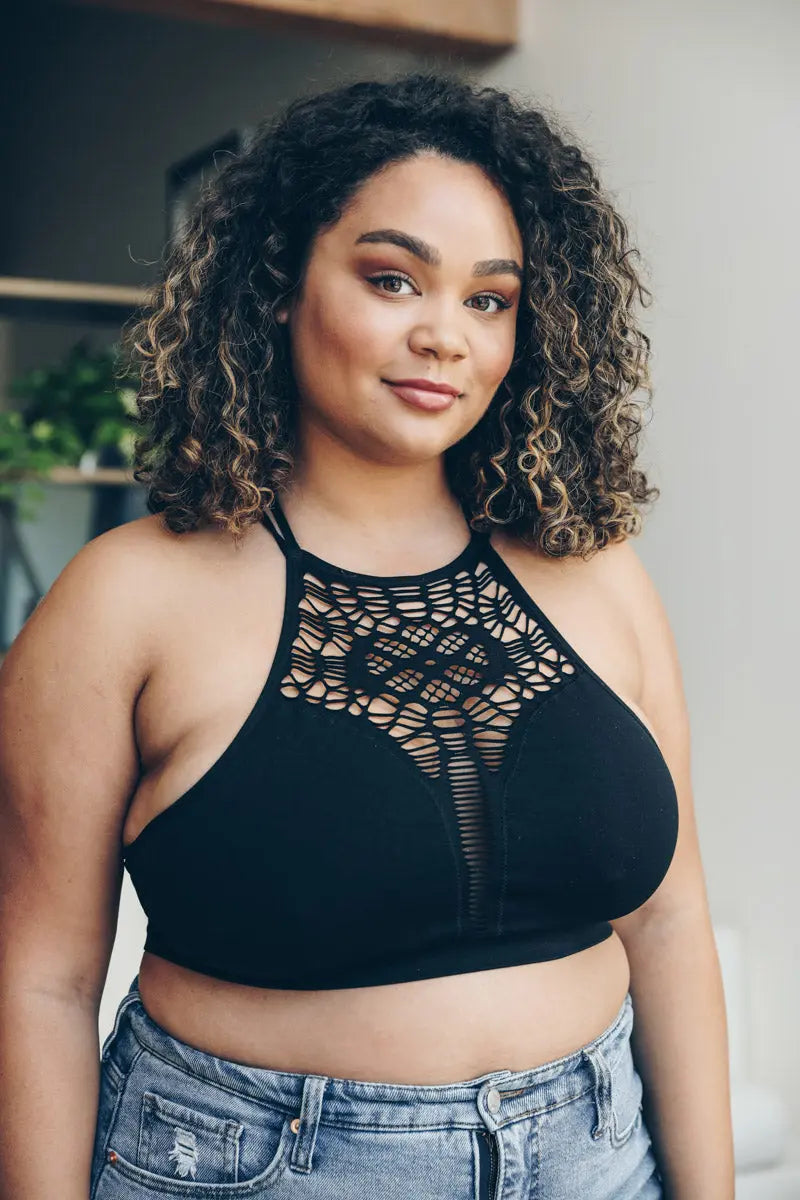 The Midnight Lace High Neck Bralette