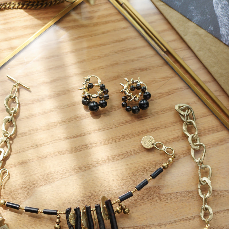 Noir Sculpt Statement Earrings