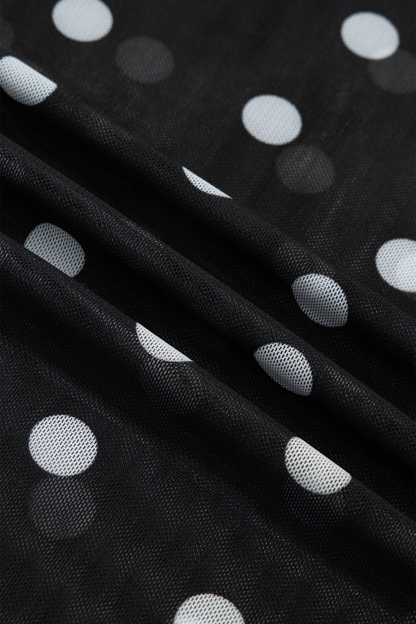 Midnight Polka Mesh Top