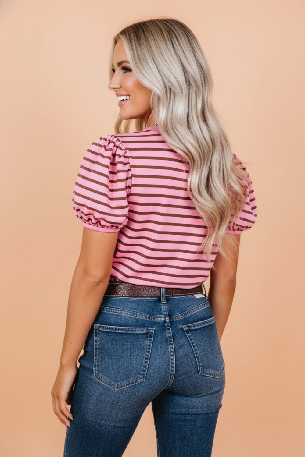 Dusty Rose Puff Sleeve Top