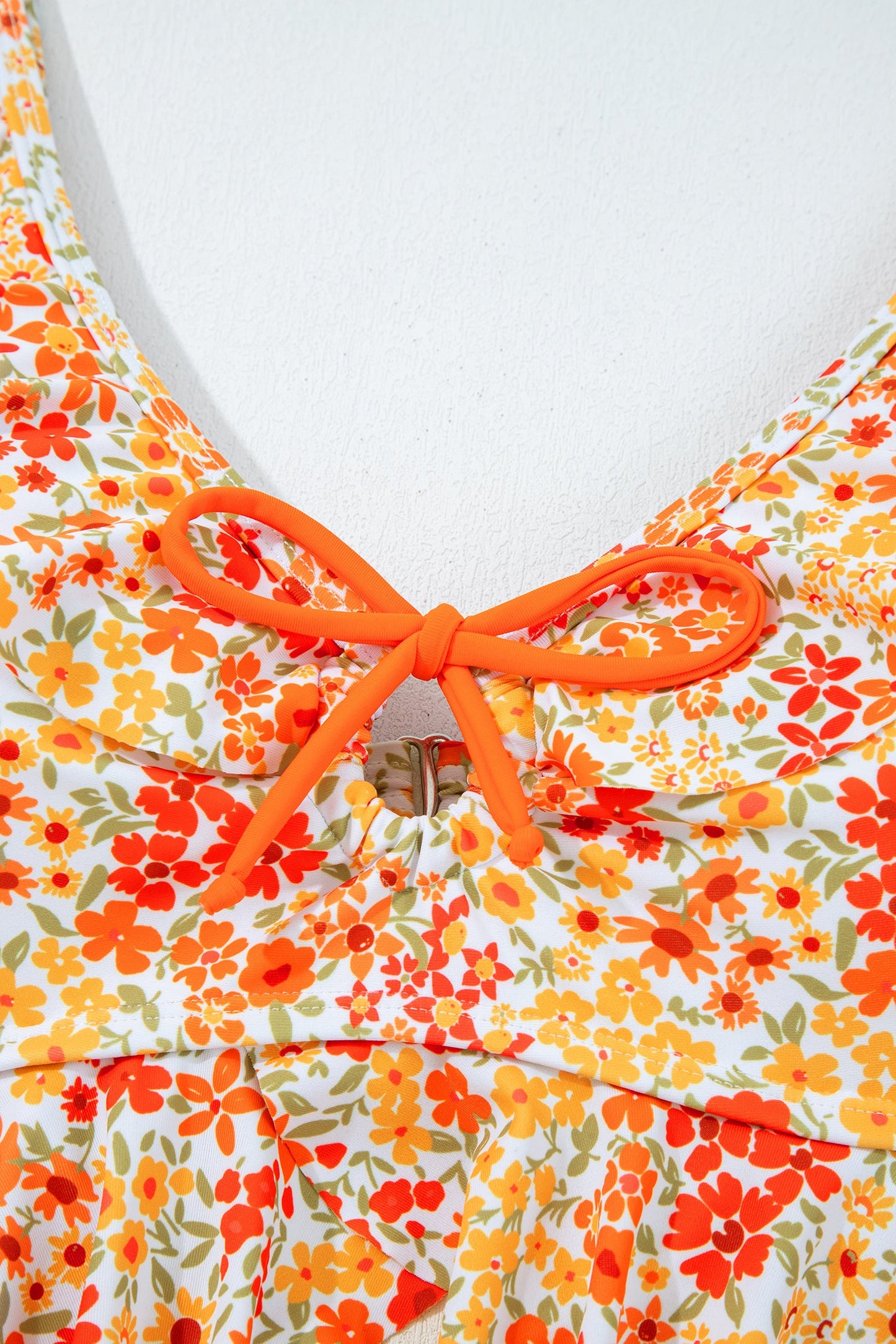 Golden Bloom Ruffle One-Piece Swimsuit