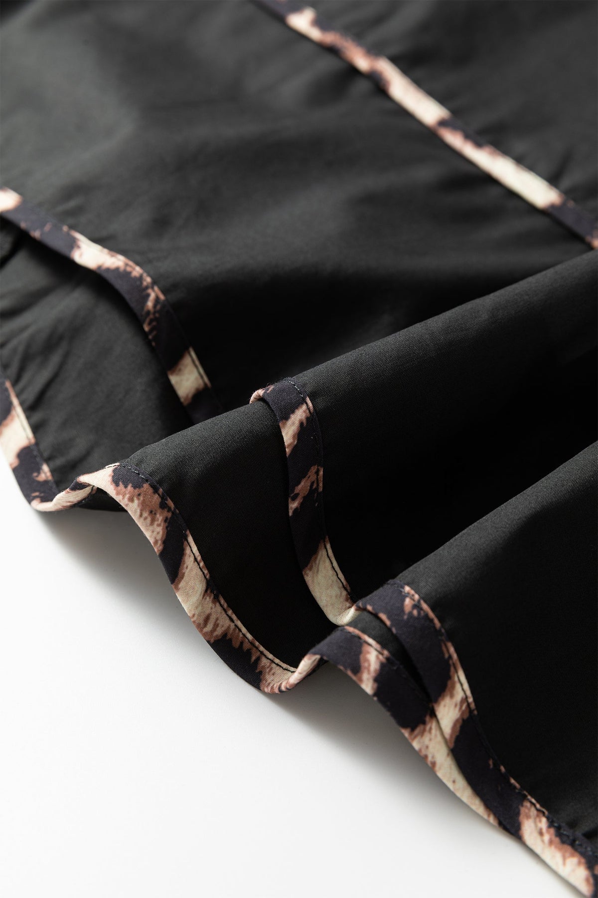 Midnight Wild Leopard Trim Dress