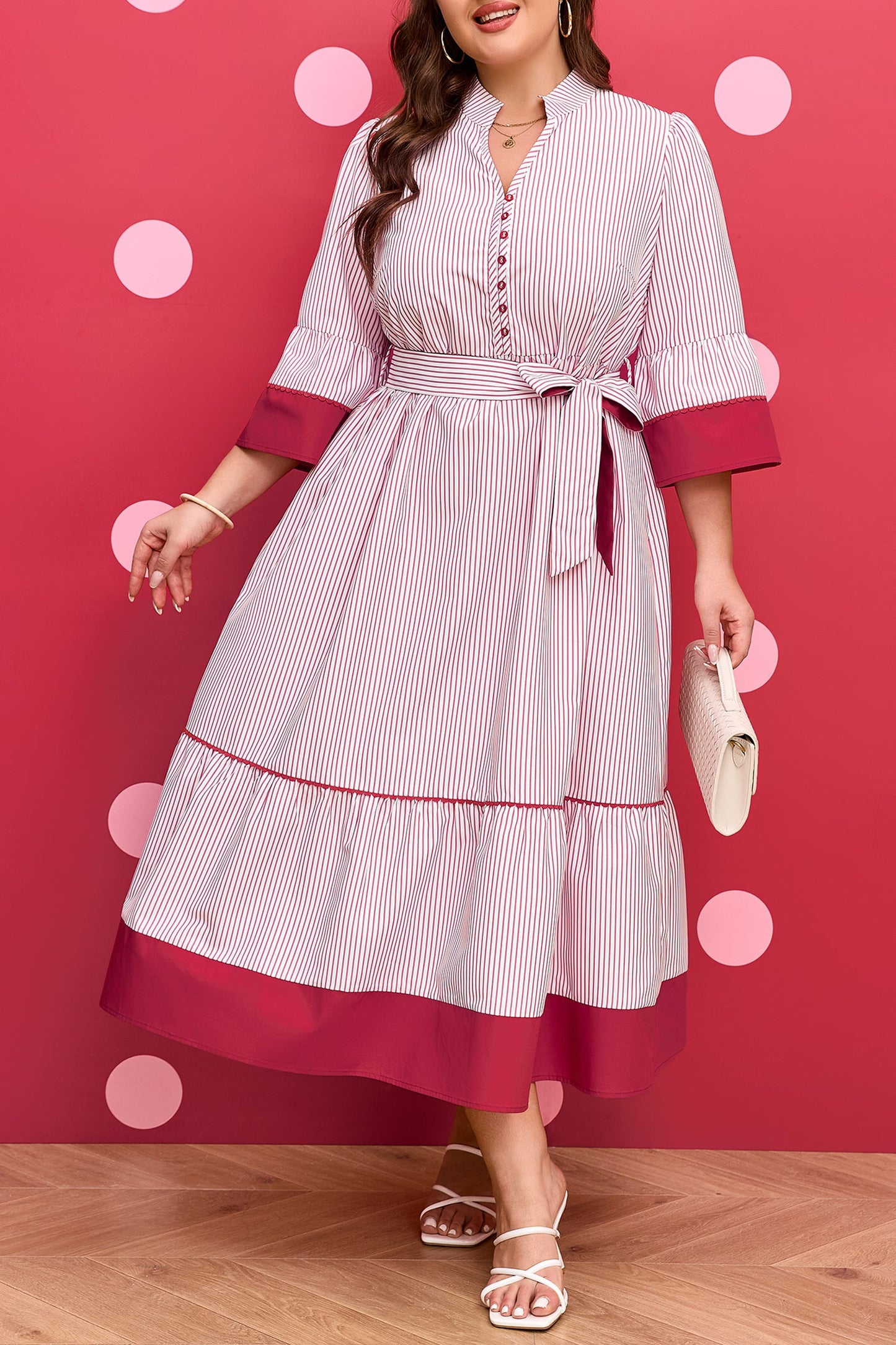 Southern Charm Pinstripe Midi Dress