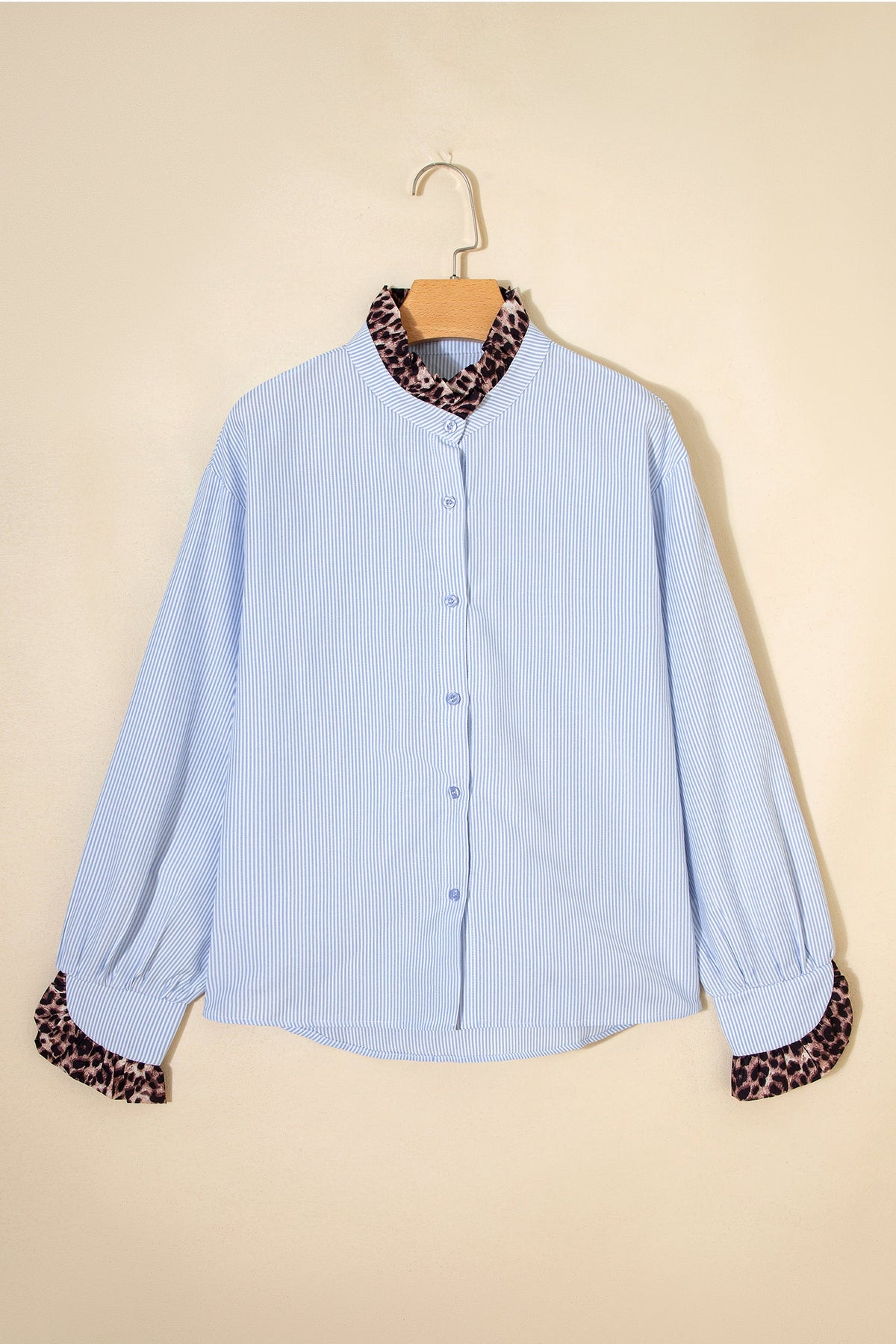 Blue Belle Leopard Ruffle Shirt