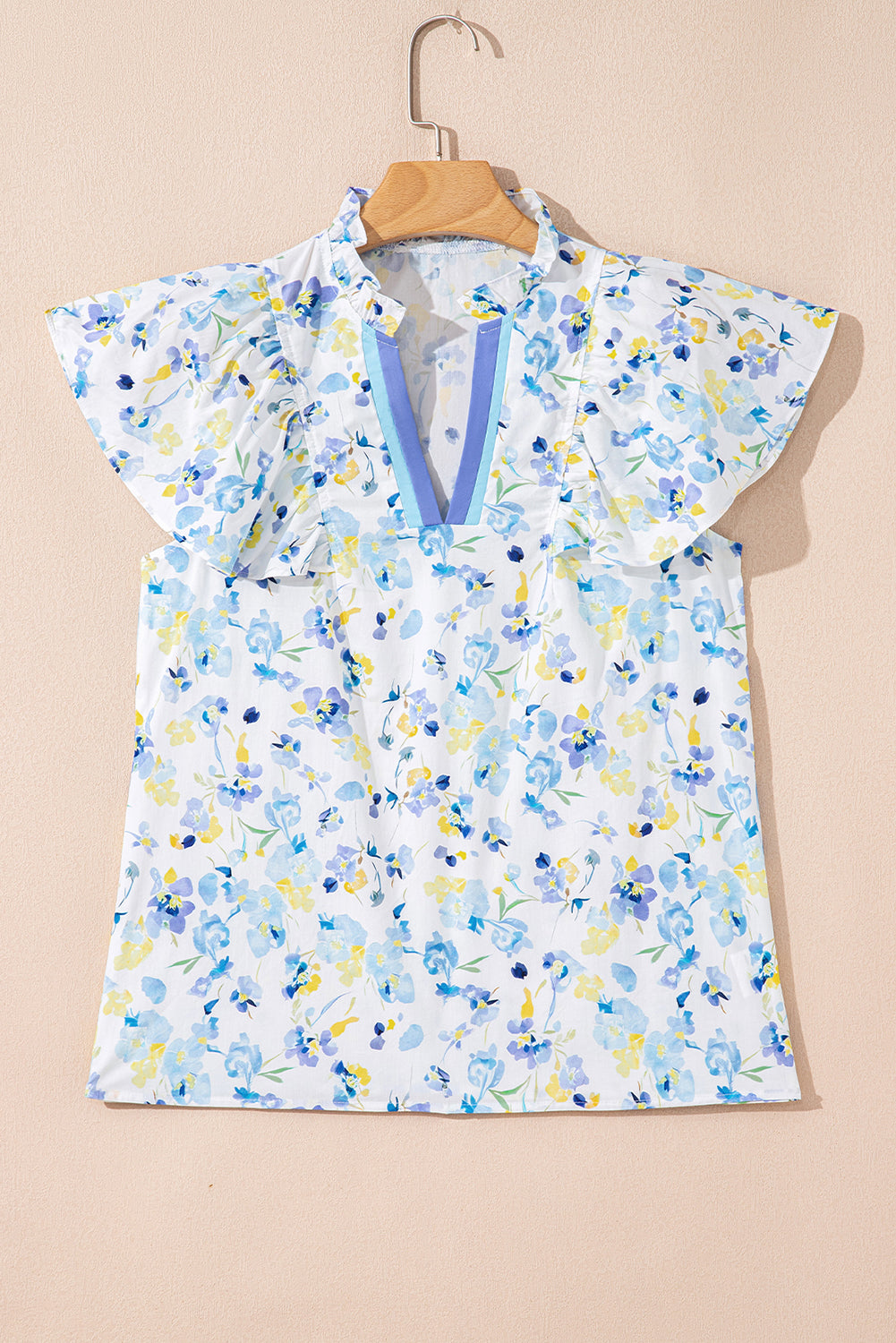 Prairie Sky Floral Ruffle Blouse