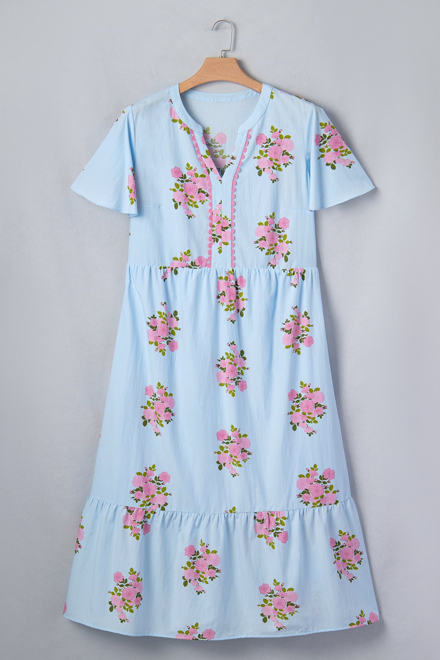 Blue Prairie Floral Maxi Dress
