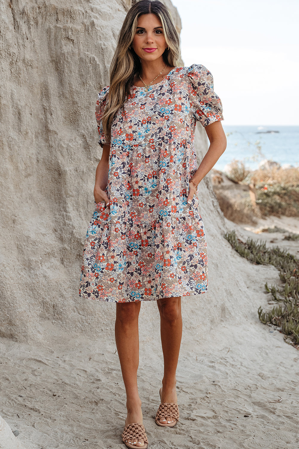Wildflower Breeze Puff Sleeve Dress