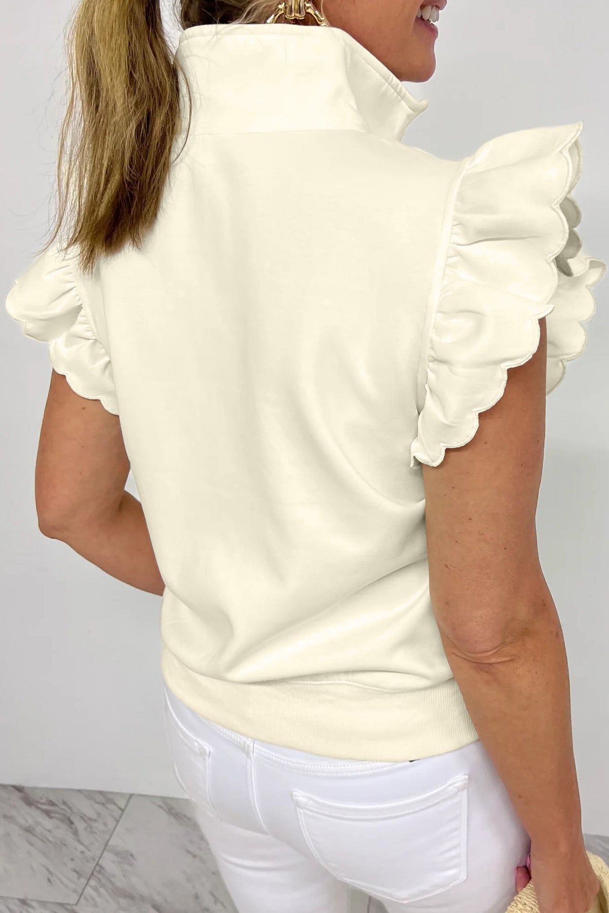 Sunday Best Ruffle Zip Blouse