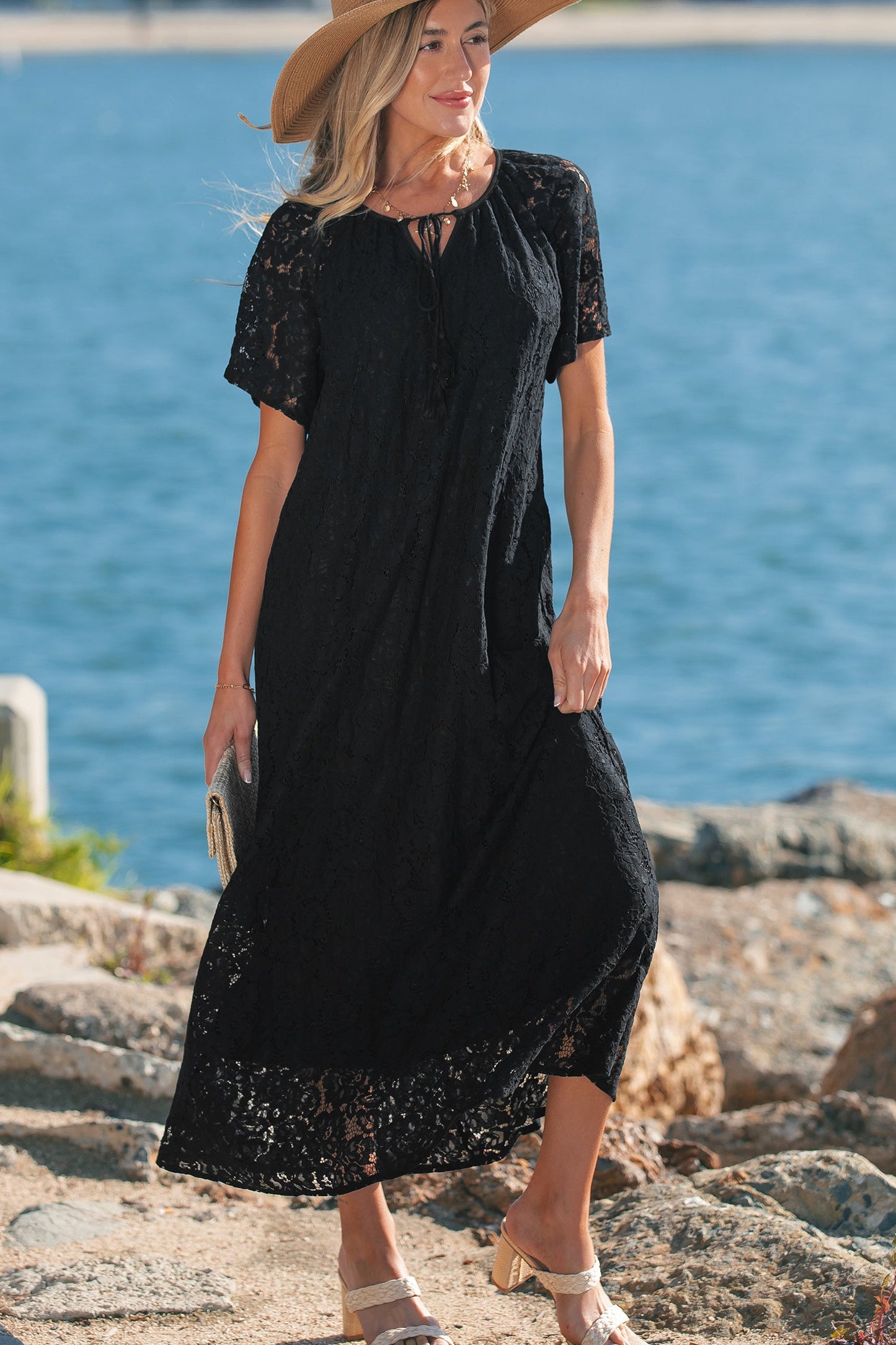 The Midnight Romance Lace Maxi Dress