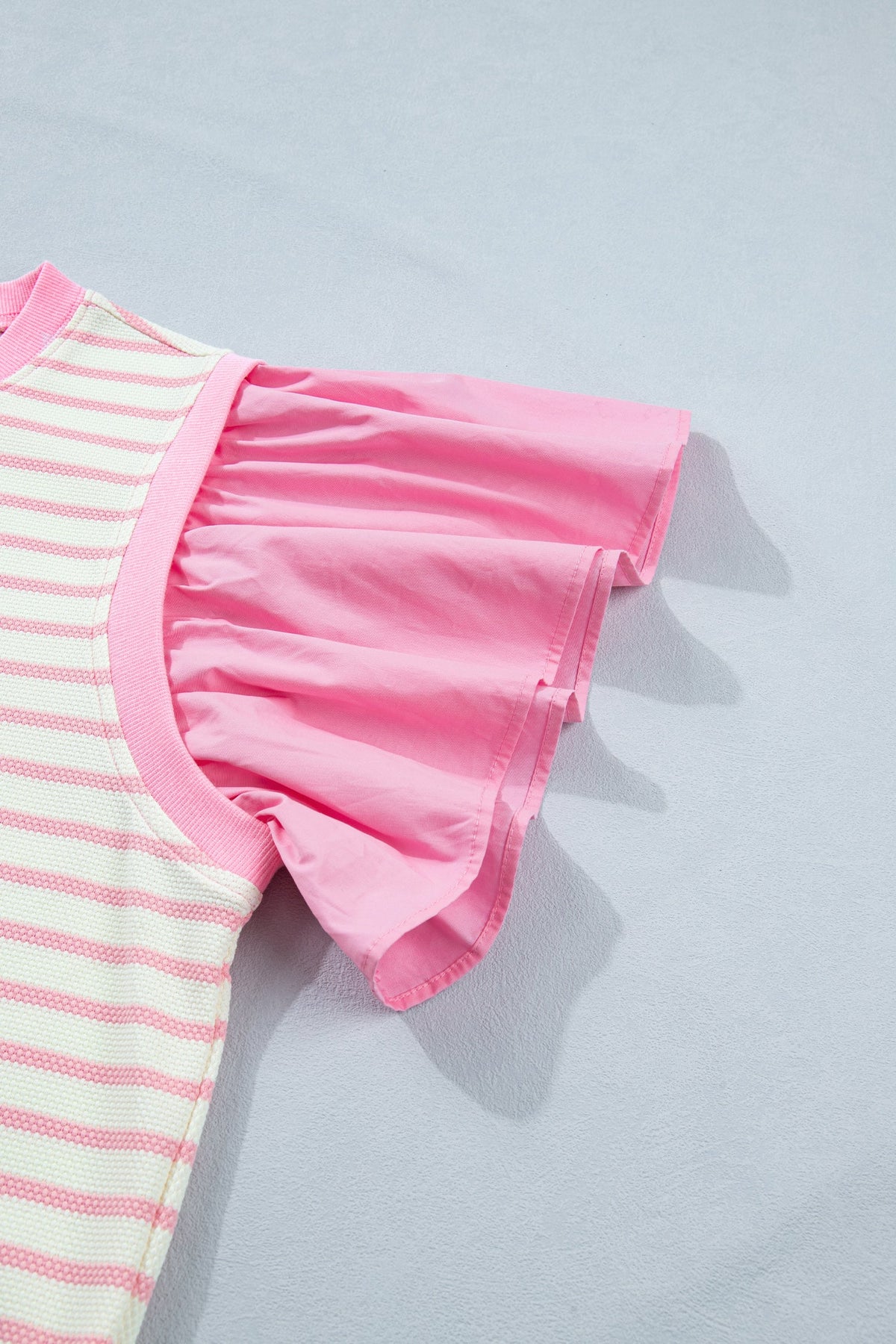 Pink Prairie Stripe Ruffle Top