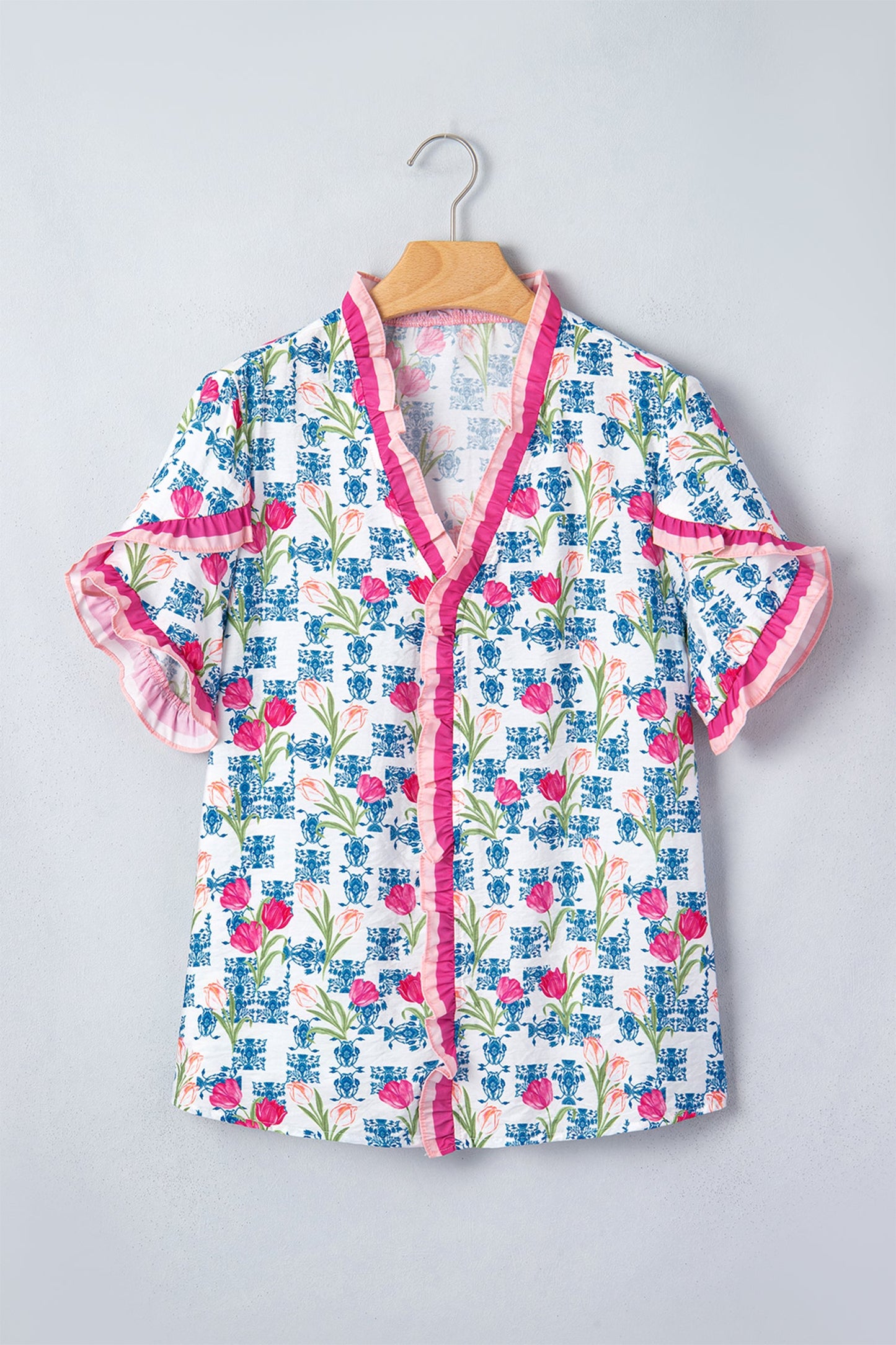 Wildflower Ruffle V-Neck Blouse
