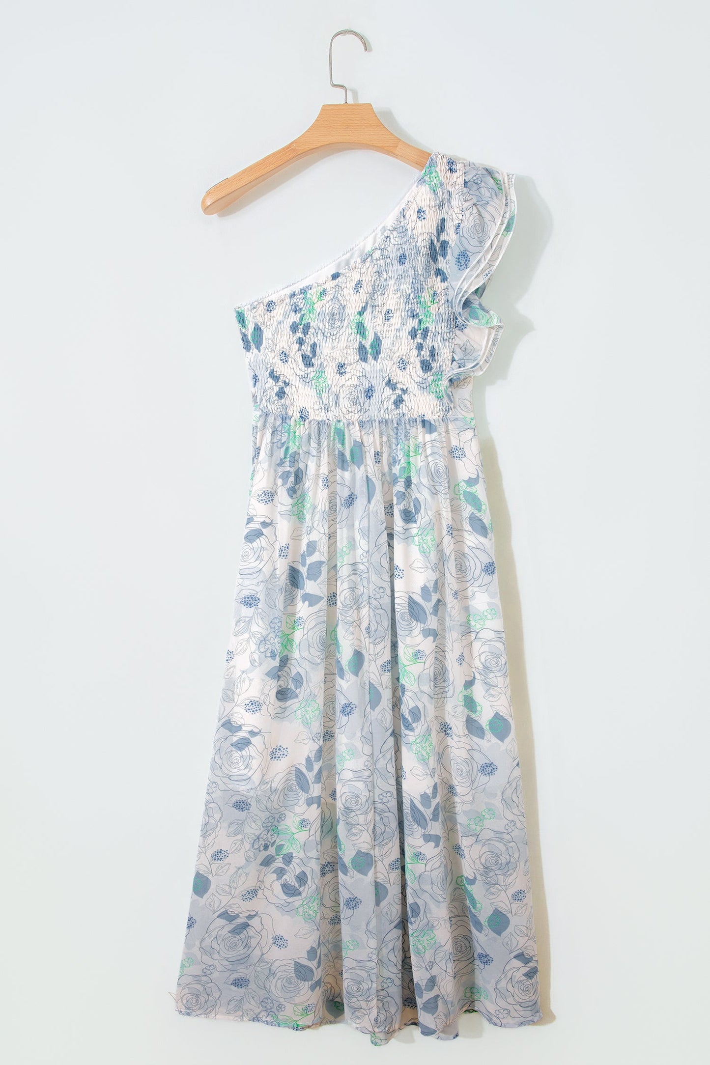Blue Haven One-Shoulder Maxi Dress