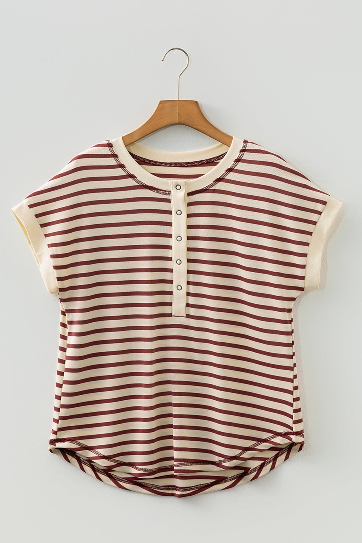 Ranch Days Striped Button Top