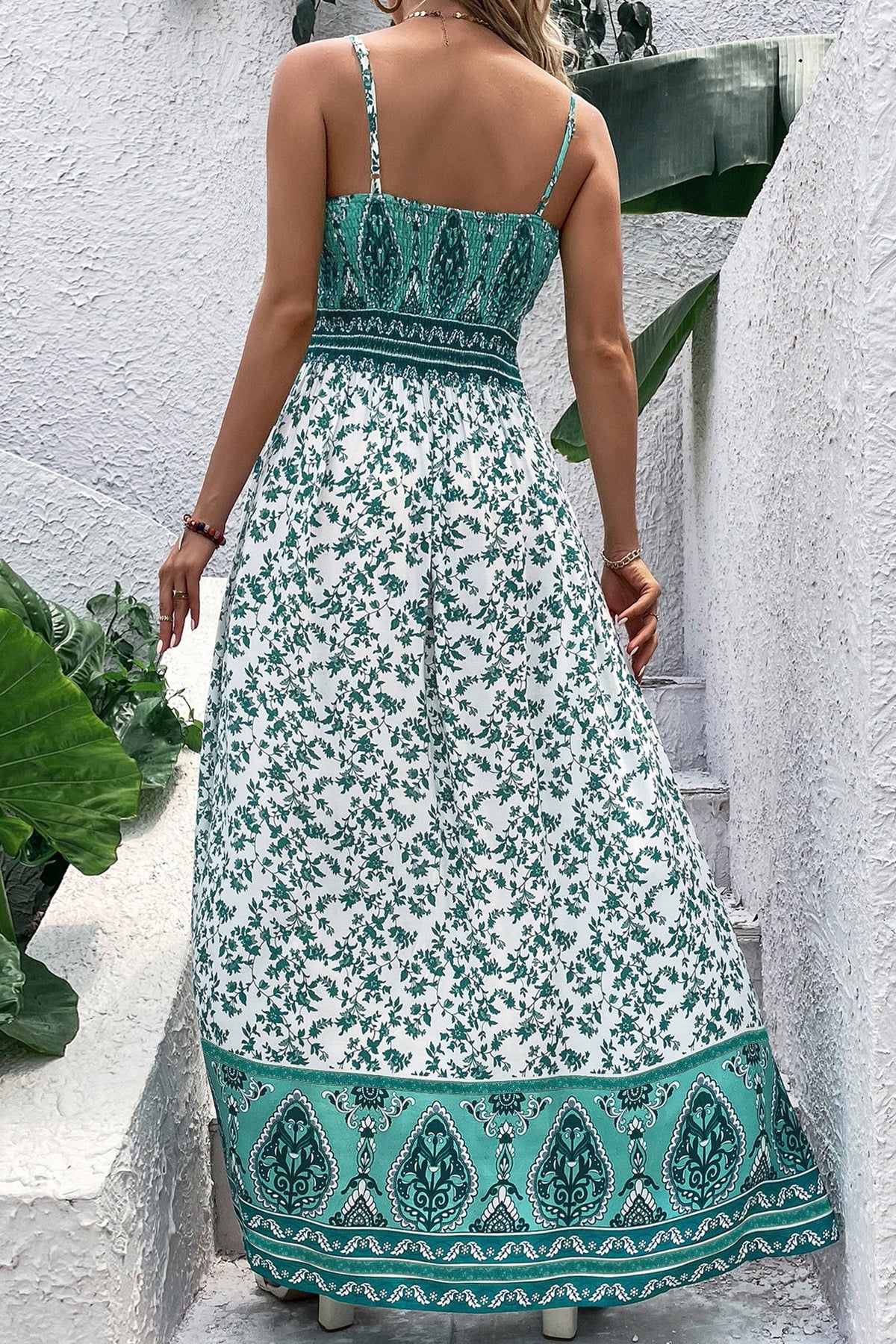 Sagebrush Border Print Maxi Dress