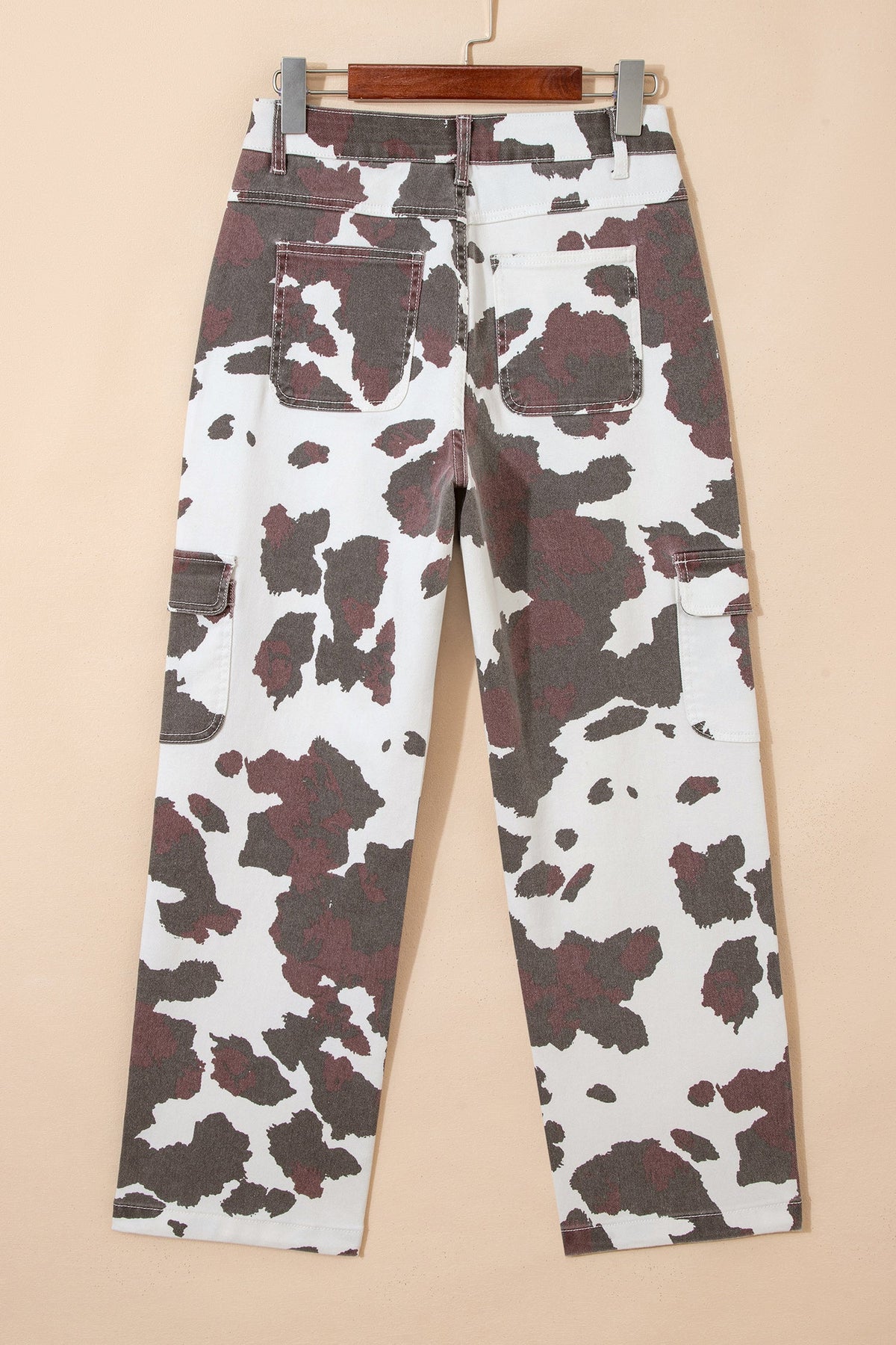 Wild Range Cow Print Straight Leg Jeans