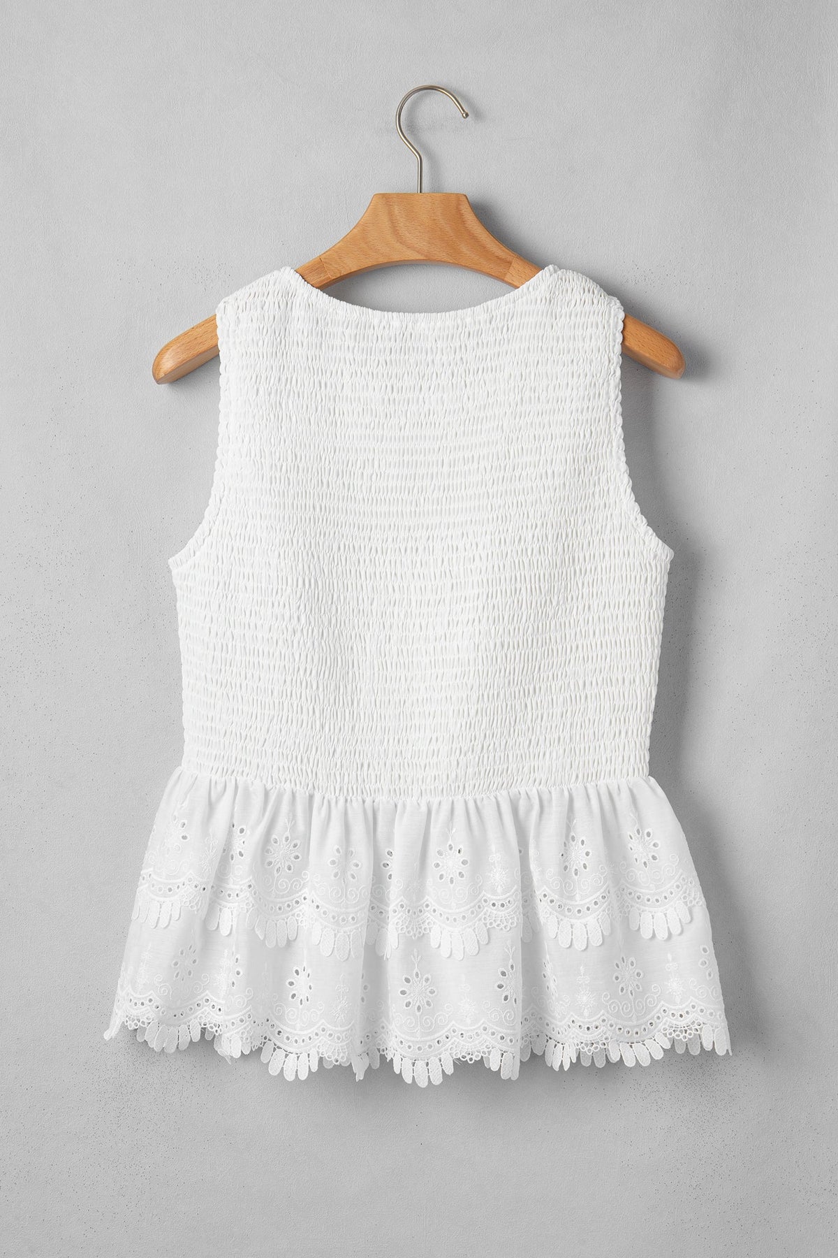 Southern Charm Eyelet Peplum Top