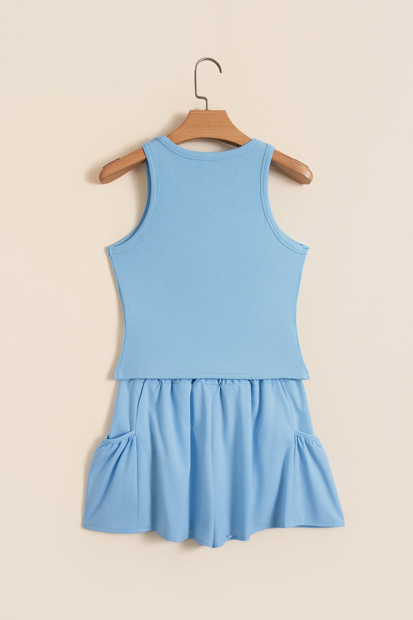 Blue Skies Ribbed Tank & Flowy Short Set