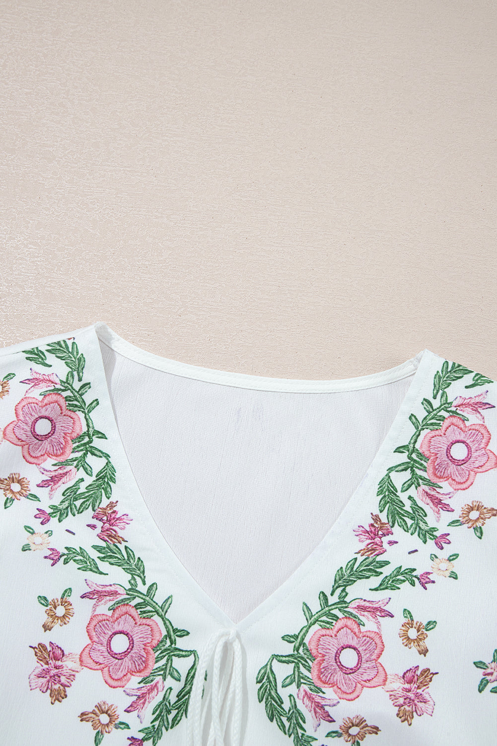 Wildflower Lace-Up Babydoll Blouse