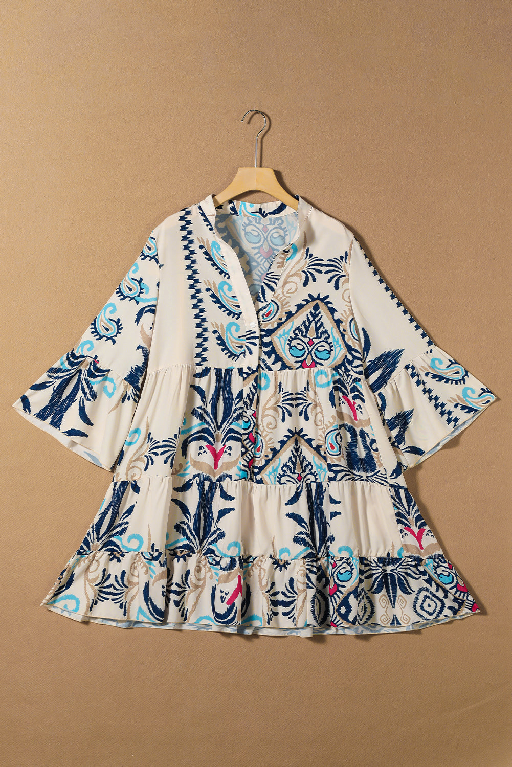 Desert Ink Tiered Mini Dress