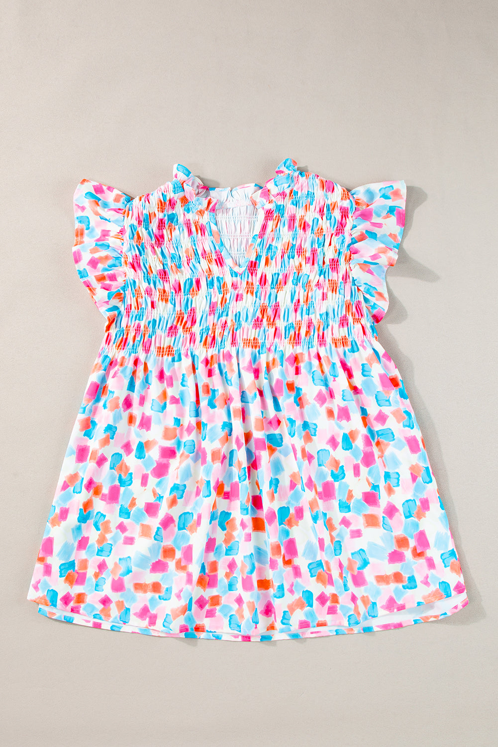 Painted Wildflower Ruffle Blouse