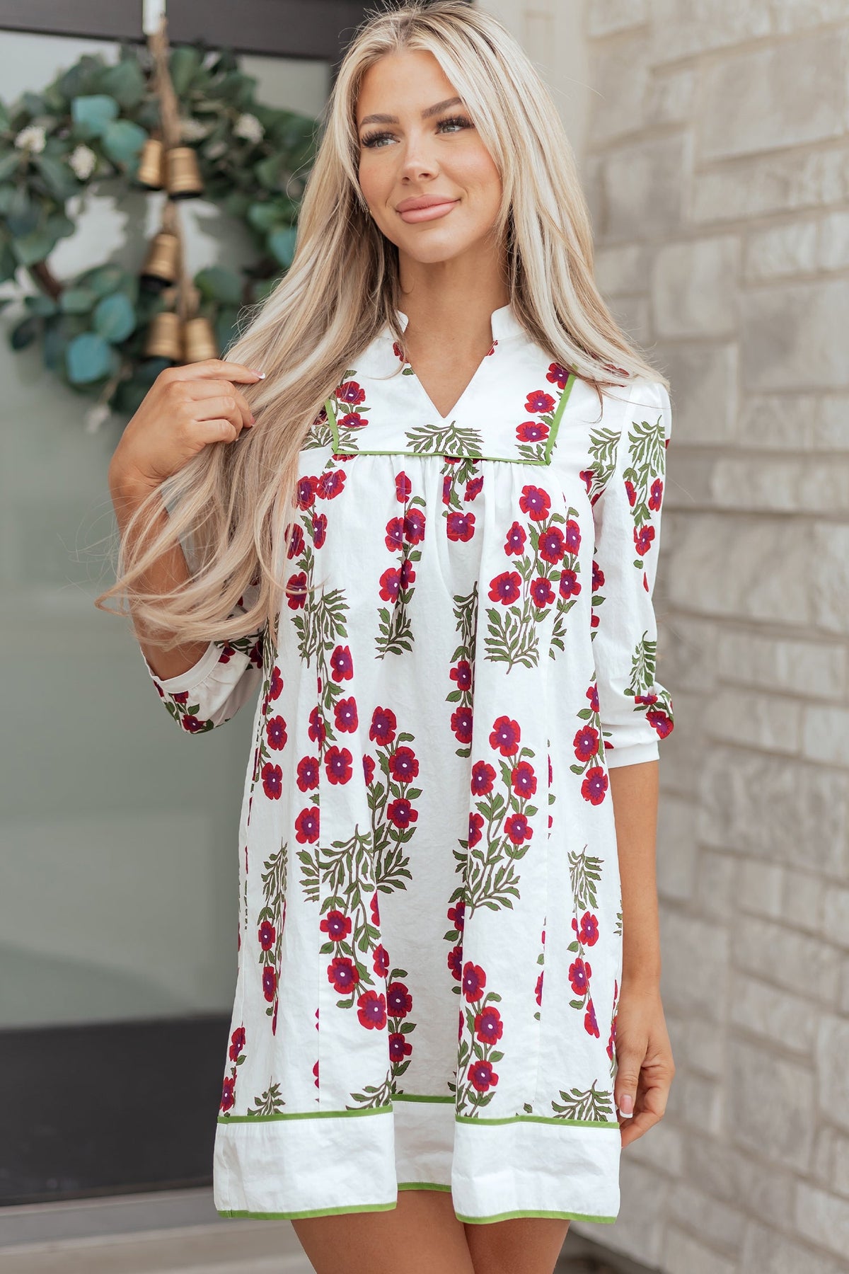 The Prairie Rose Notched Floral Dress