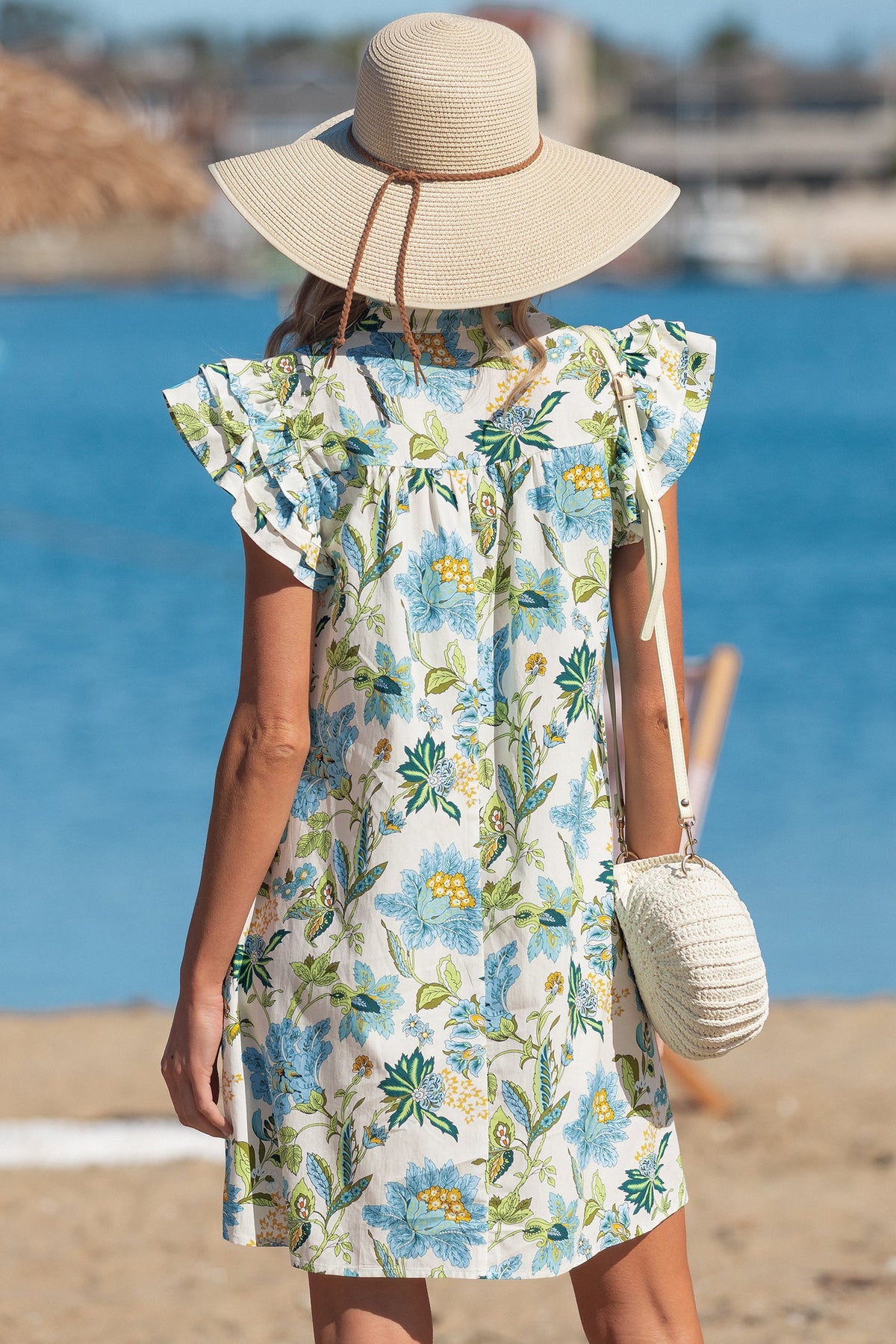 The Meadow Belle Floral Ruffle Mini Dress