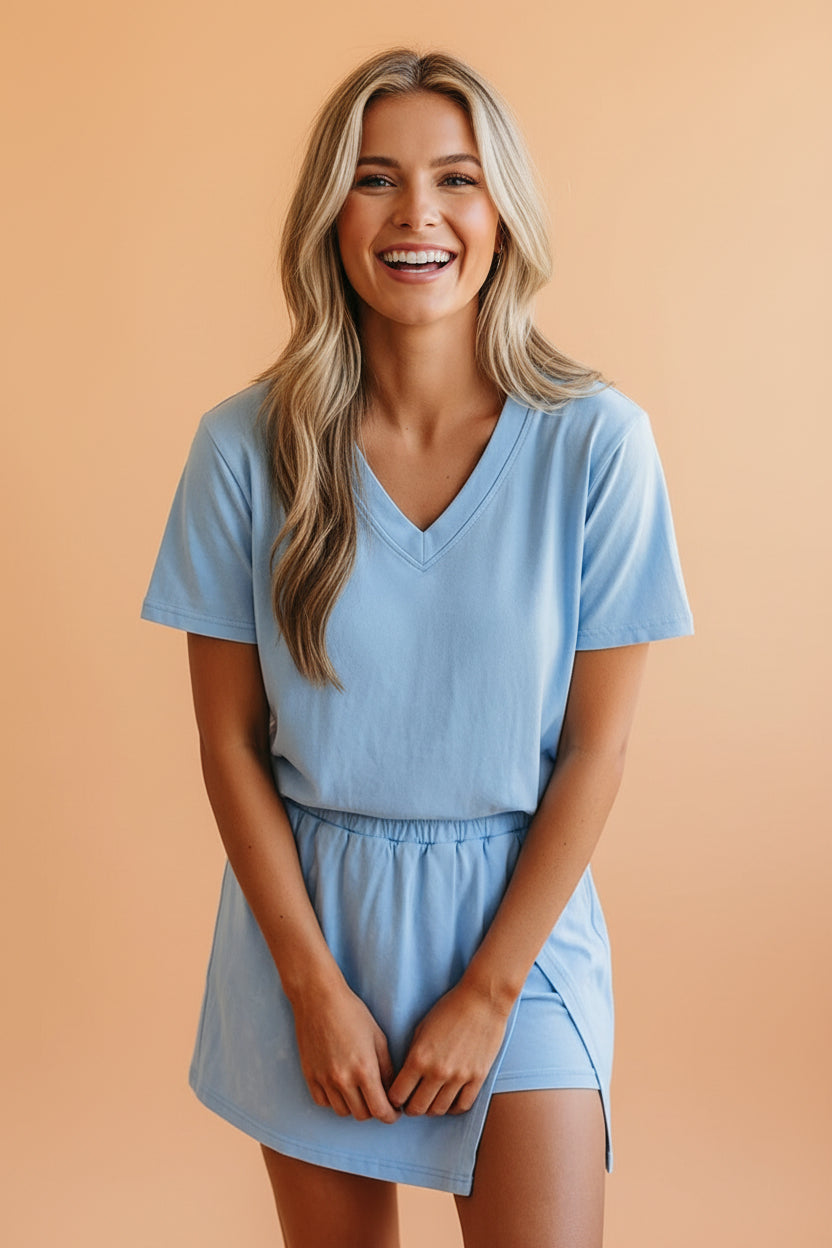 Blue Skies Mineral Wash Skort Set