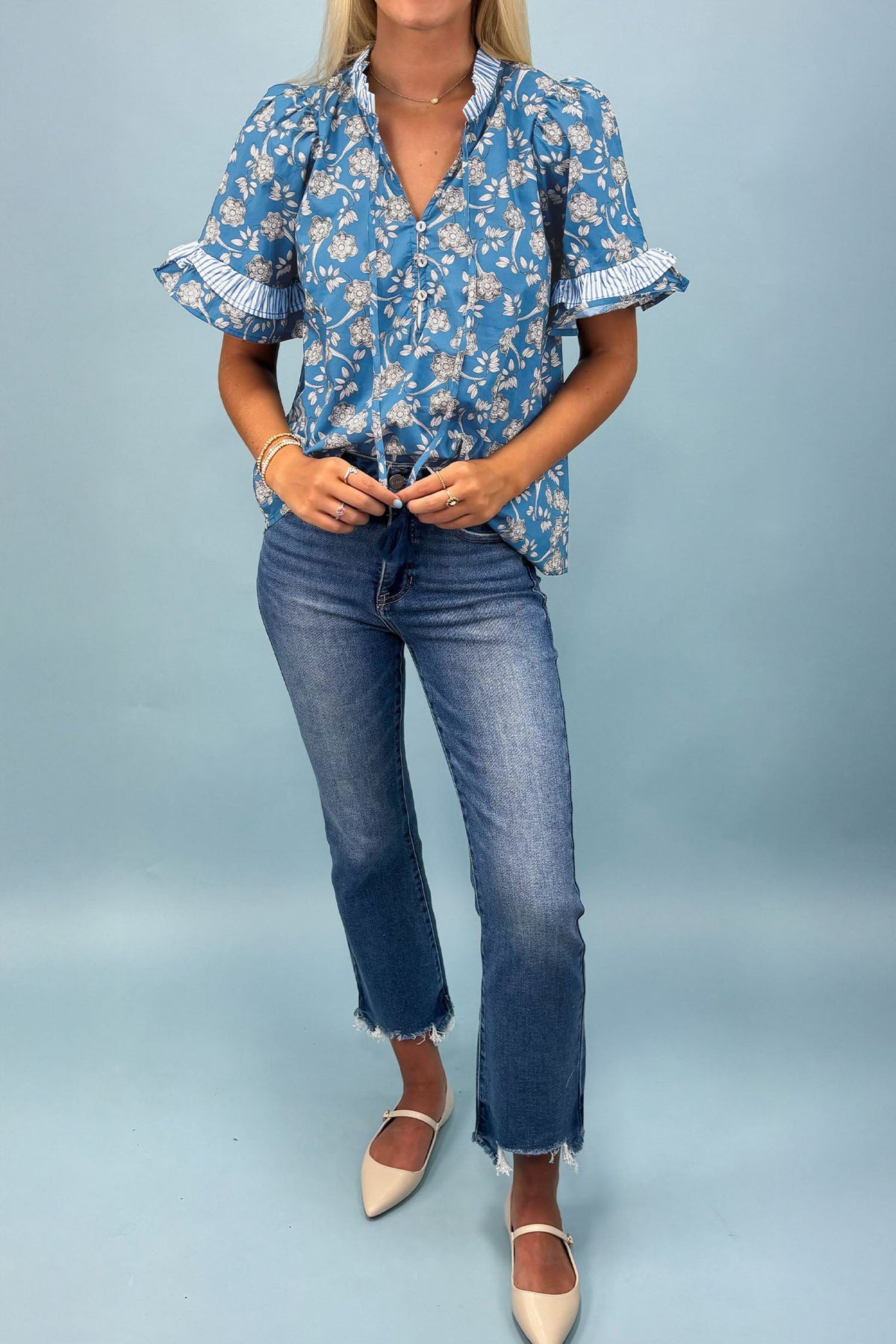 Bluebell Ranch Tie-Neck Blouse