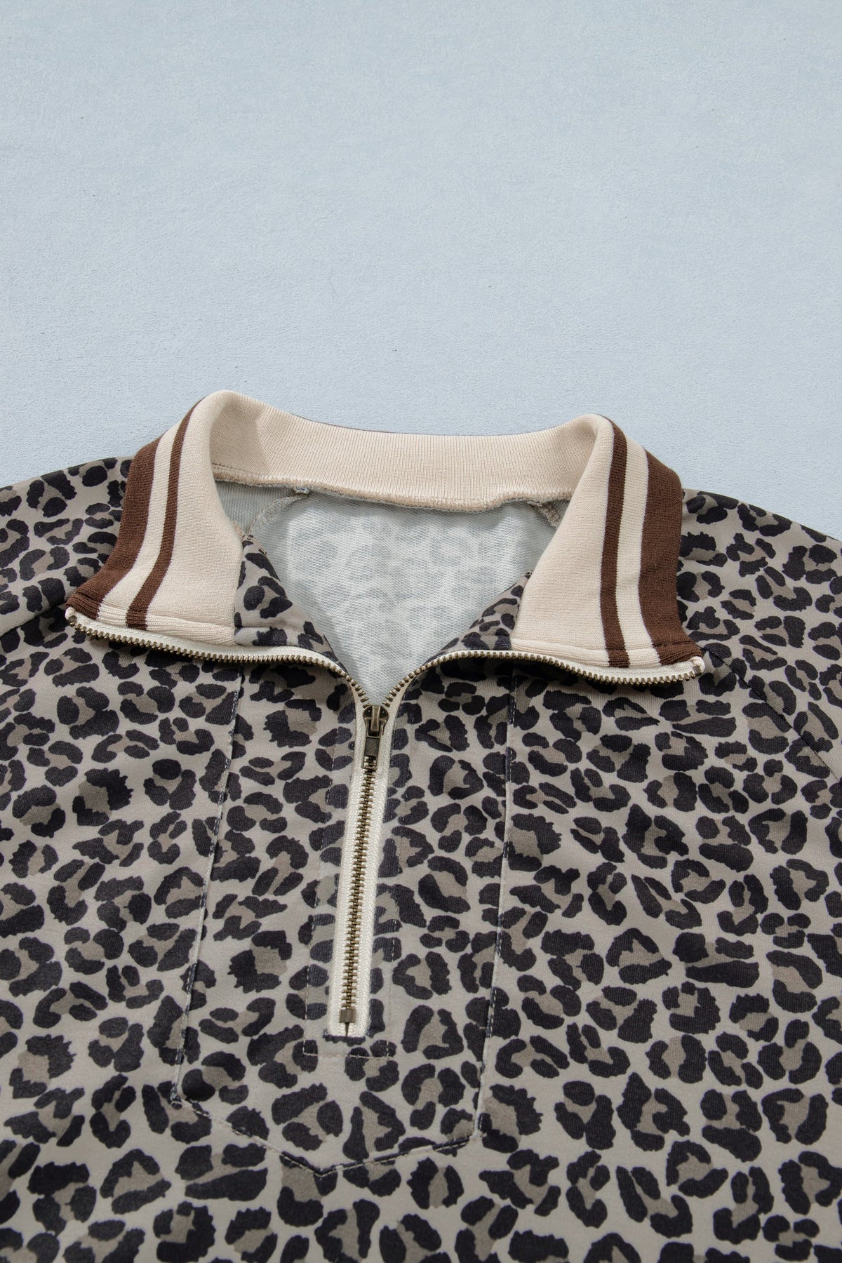 Wild Side Half-Zip Leopard Top