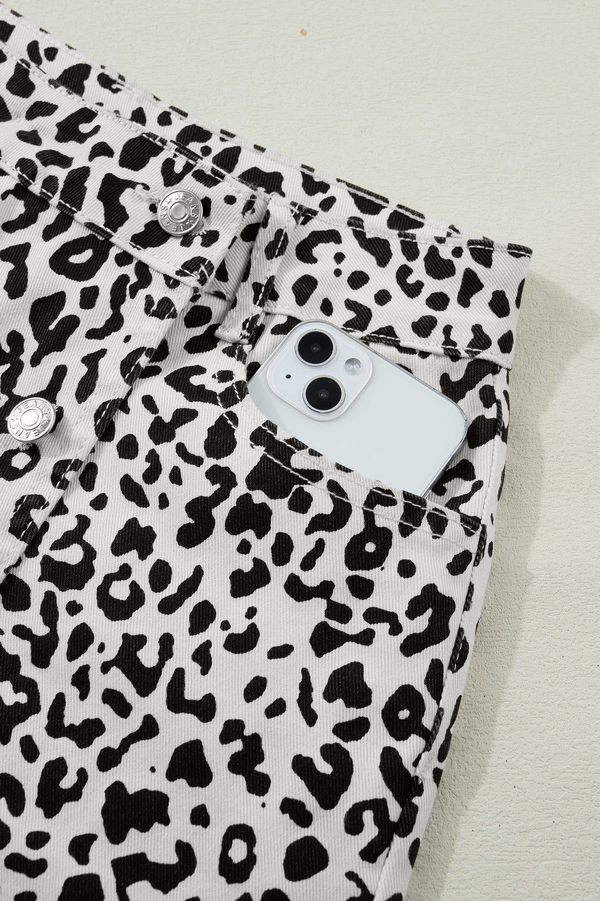 Wild Side Leopard Denim Skort