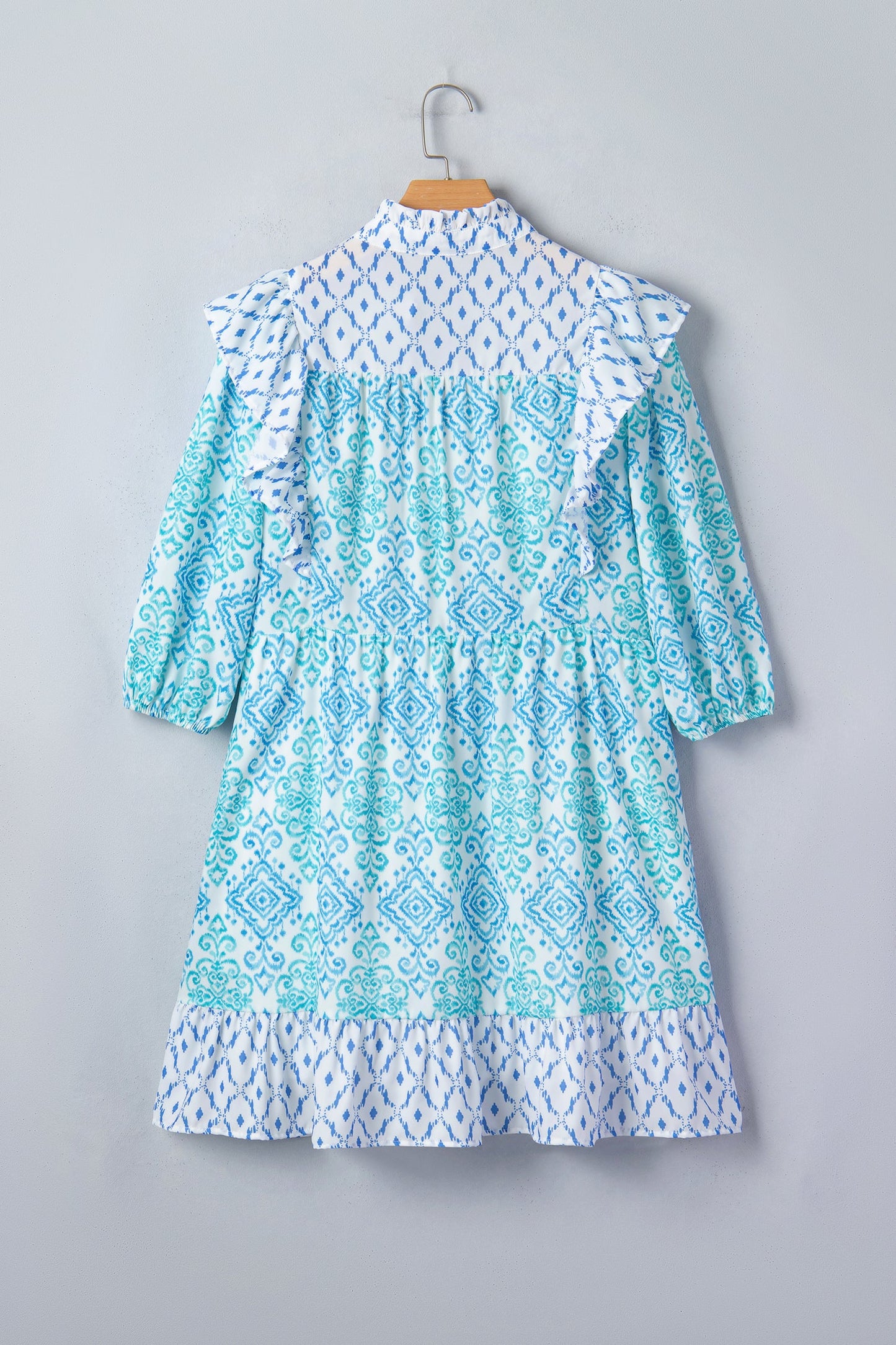 Blue Skies Boho Ruffle Mini Dress