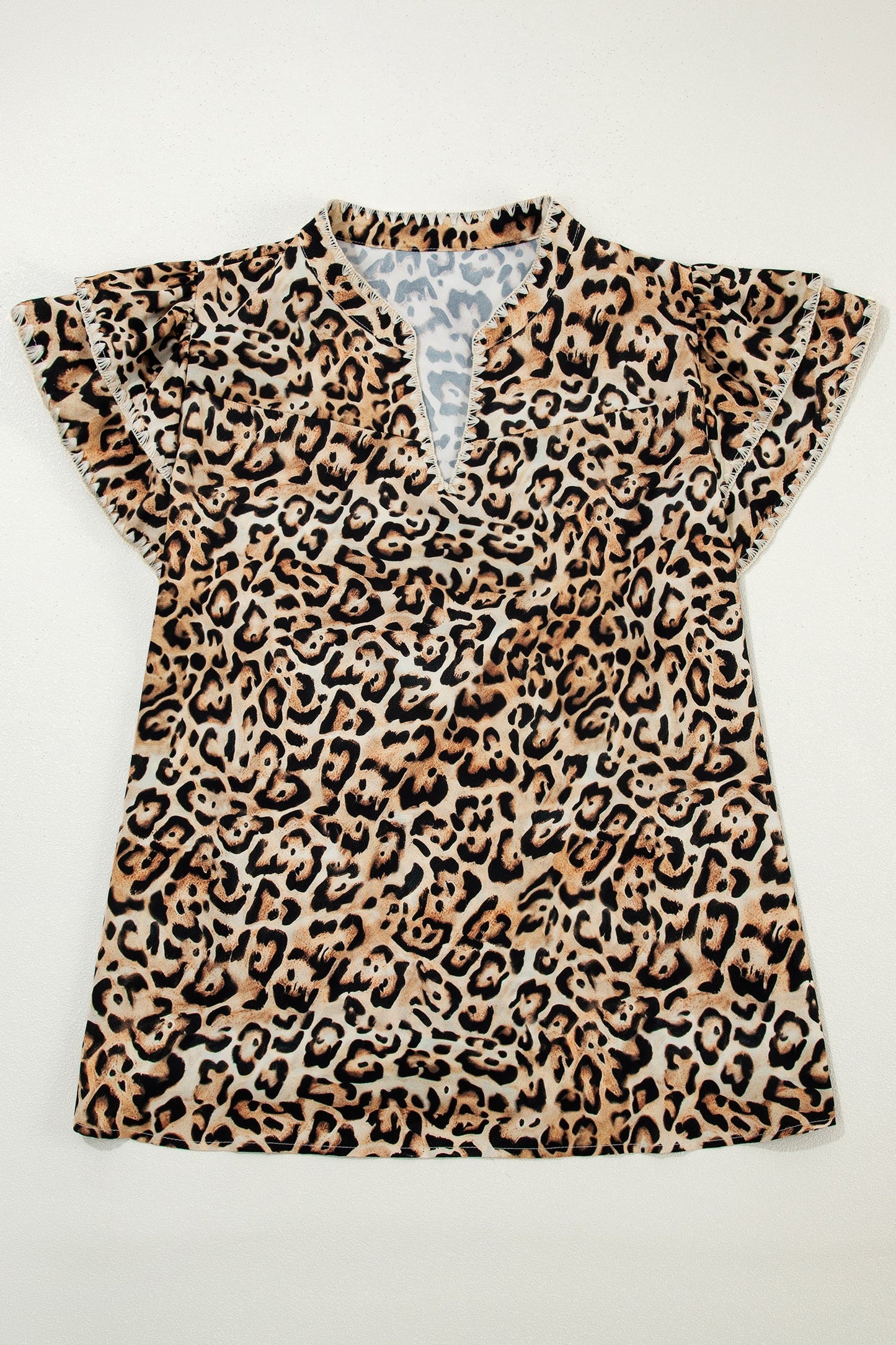 Untamed Charm Leopard Ruffle Blouse