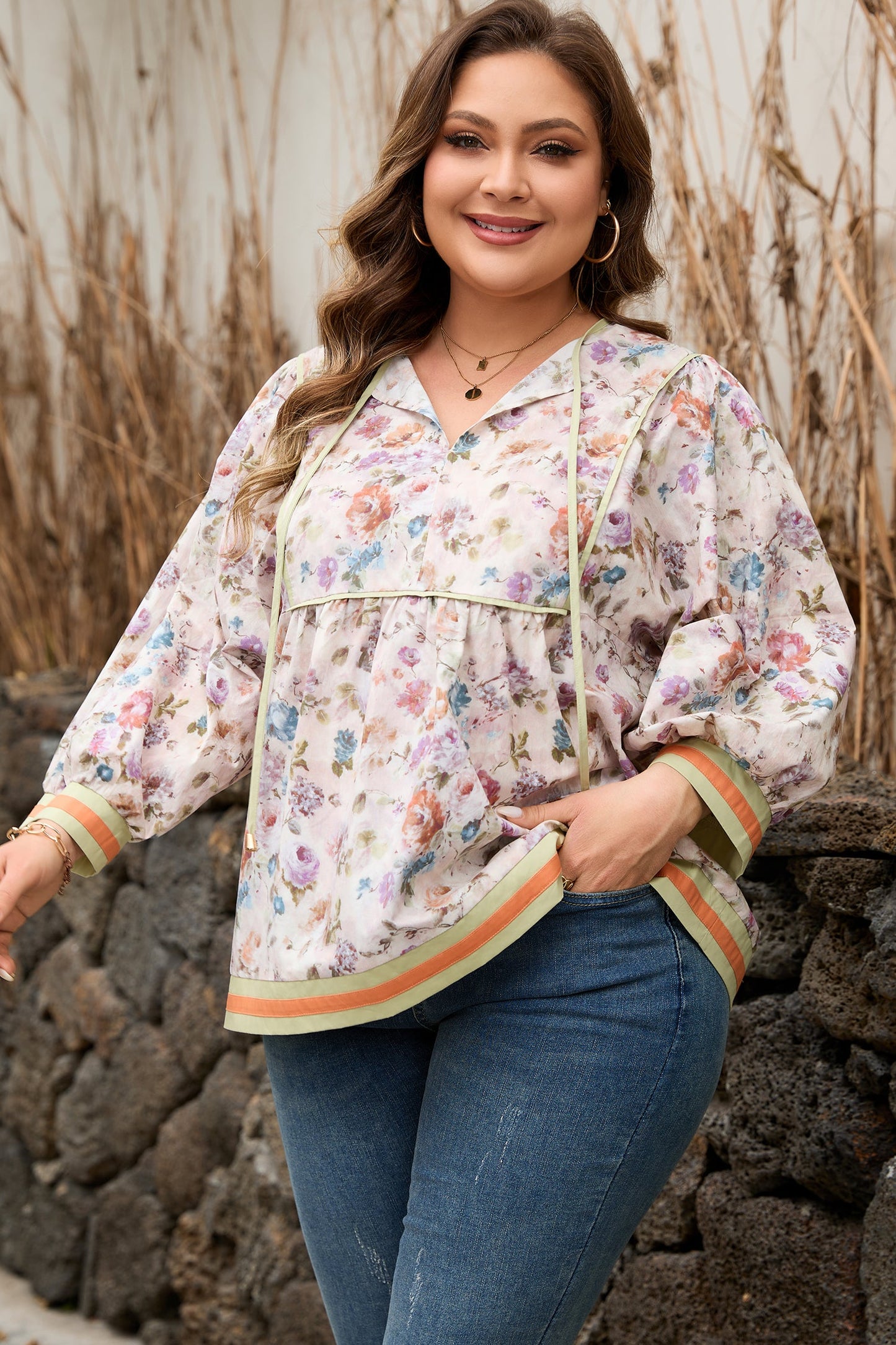 Prairie Bloom Cotton Babydoll Blouse