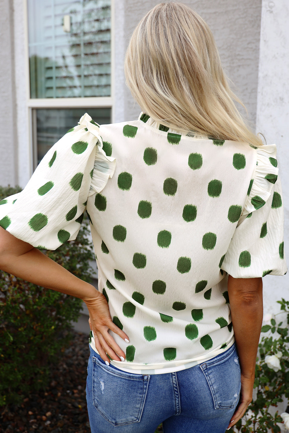 Darlin' Dots Balloon Sleeve Blouse