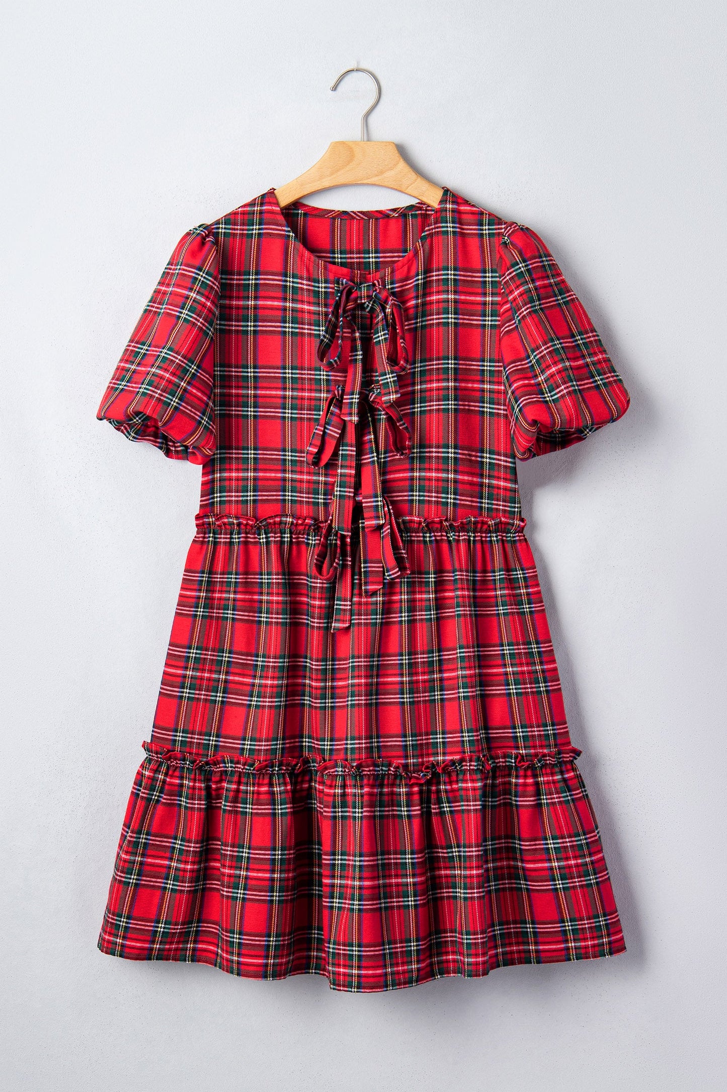 Red River Plaid Bow Dress
