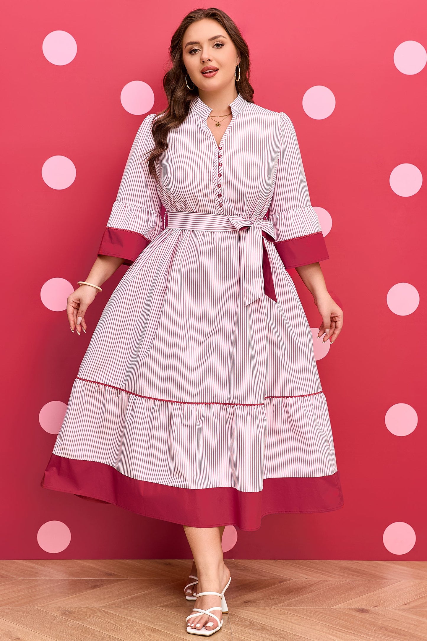 Southern Charm Pinstripe Midi Dress