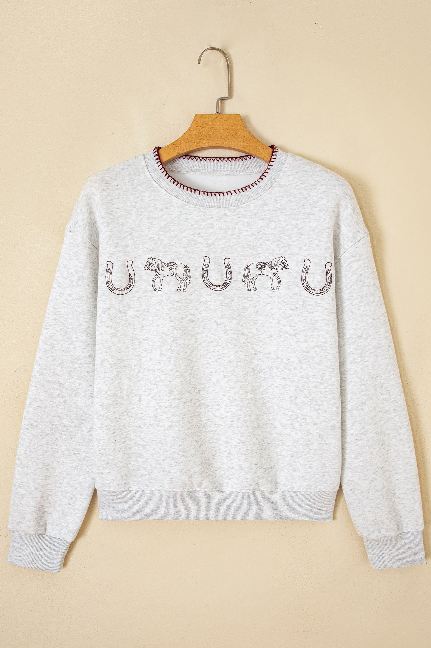 Lucky Horseshoe Embroidered Western Sweatshirt