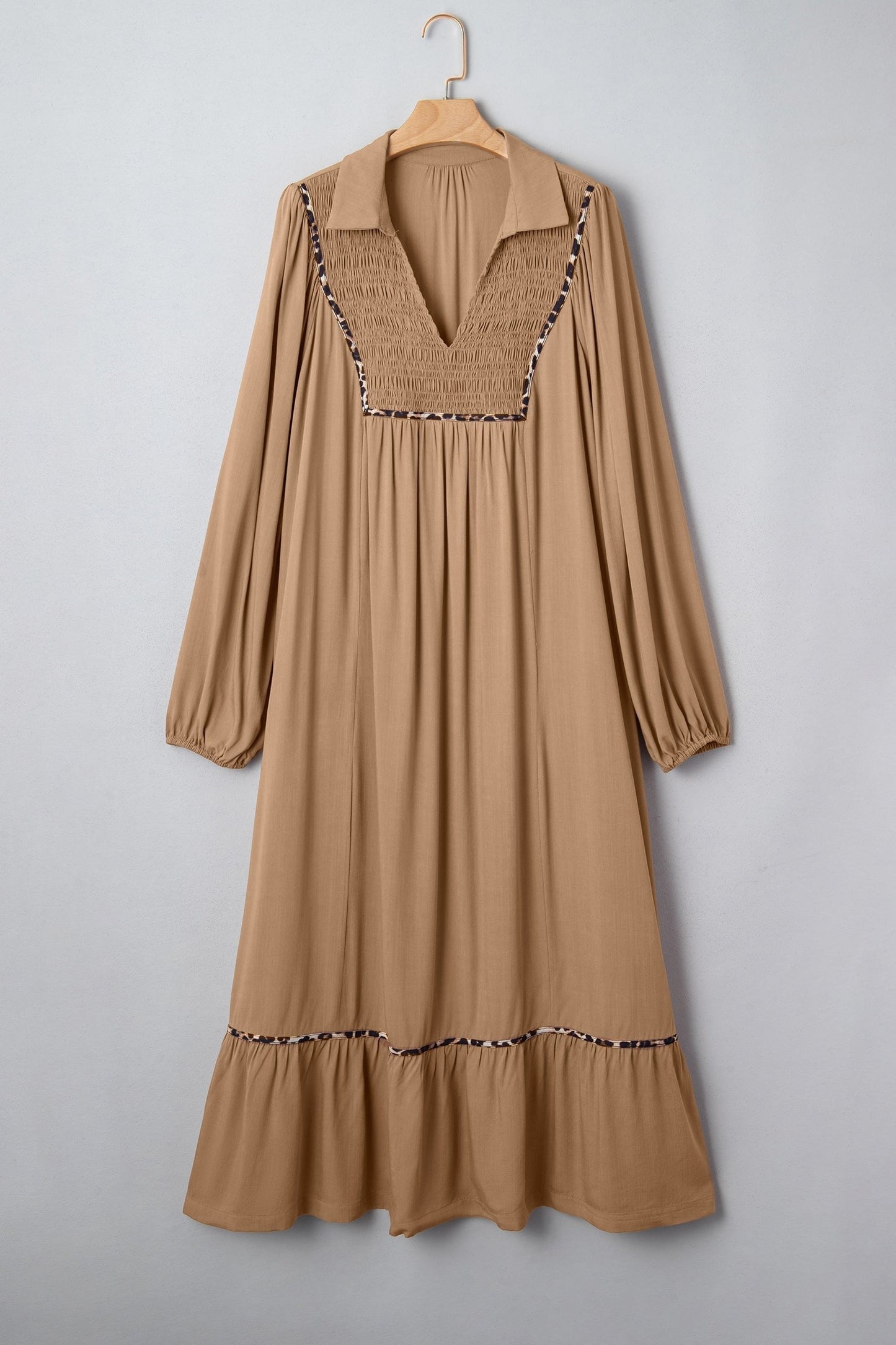 Wild Grace Leopard Trim Maxi Dress