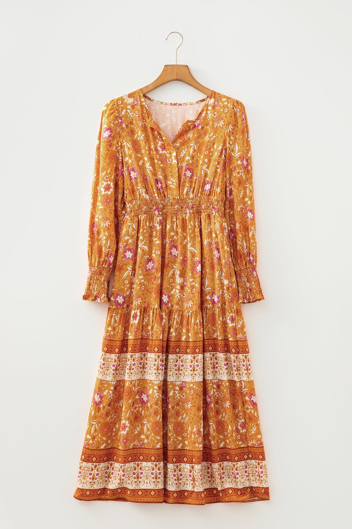 Golden Prairie Floral Maxi Dress
