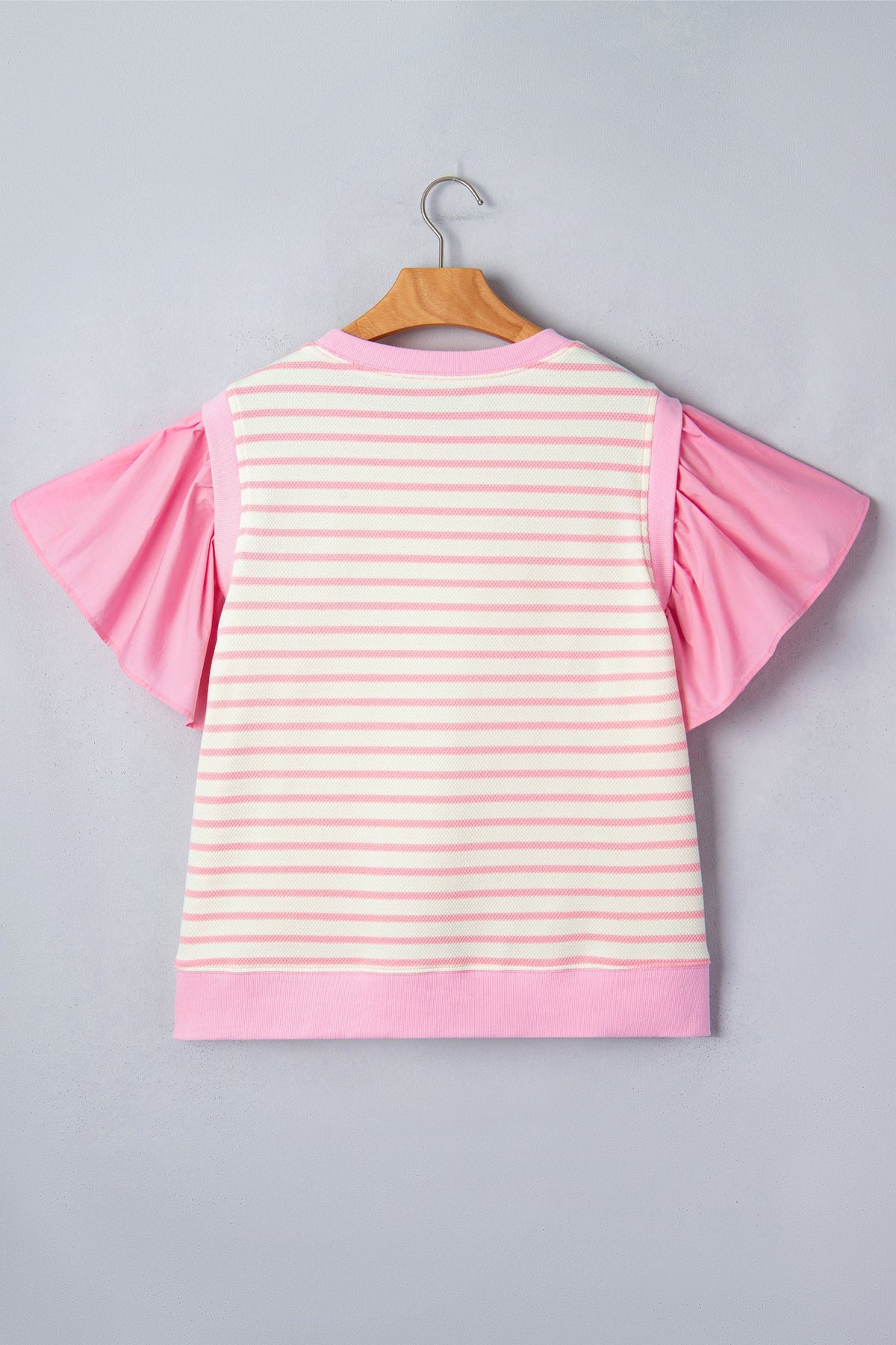 Pink Prairie Stripe Ruffle Top