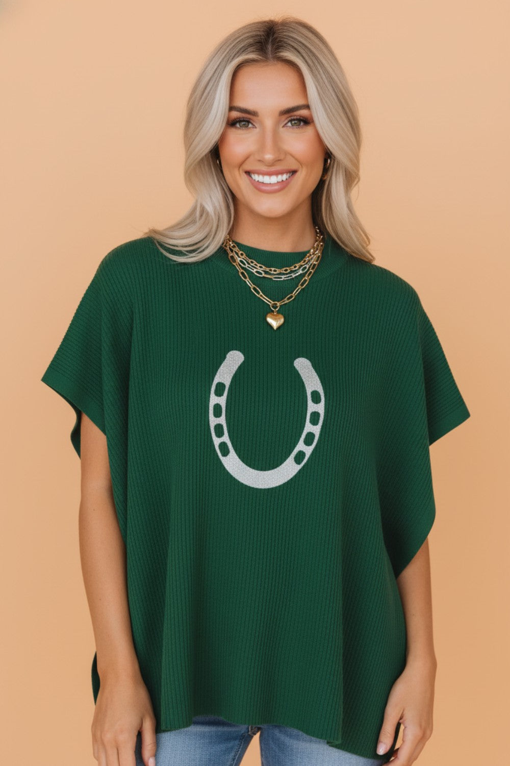 Lucky Horseshoe Western Knit Top