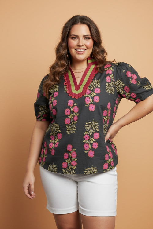 Wildflower Ricrac Blouse (Curves)