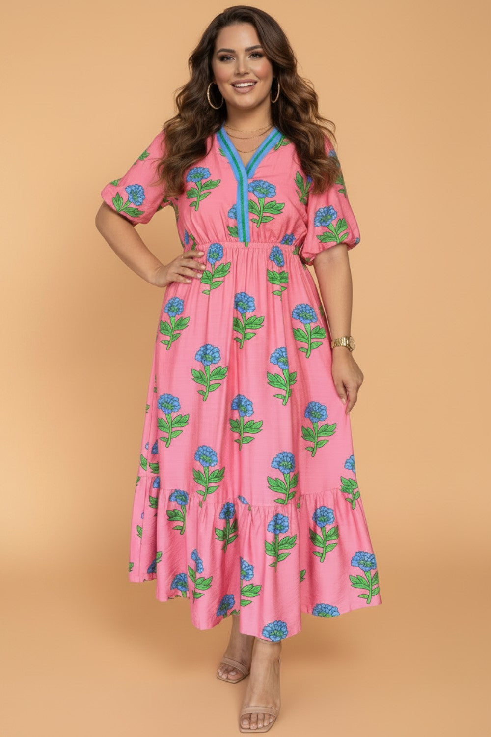 Pink Paradise Floral Maxi Dress