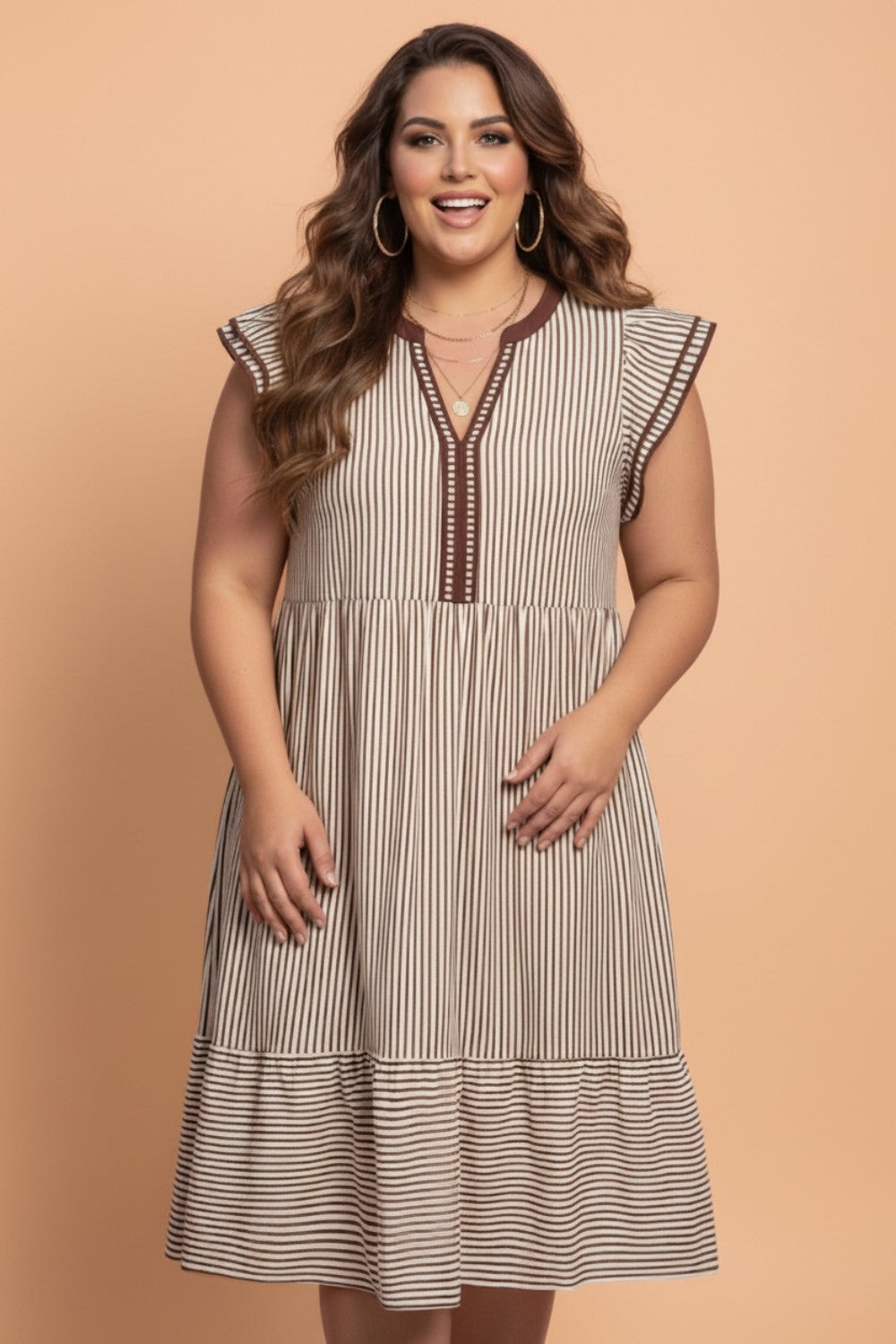 Prairie Grace Striped Maxi Dress