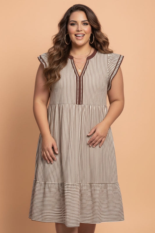 Prairie Grace Striped Maxi Dress