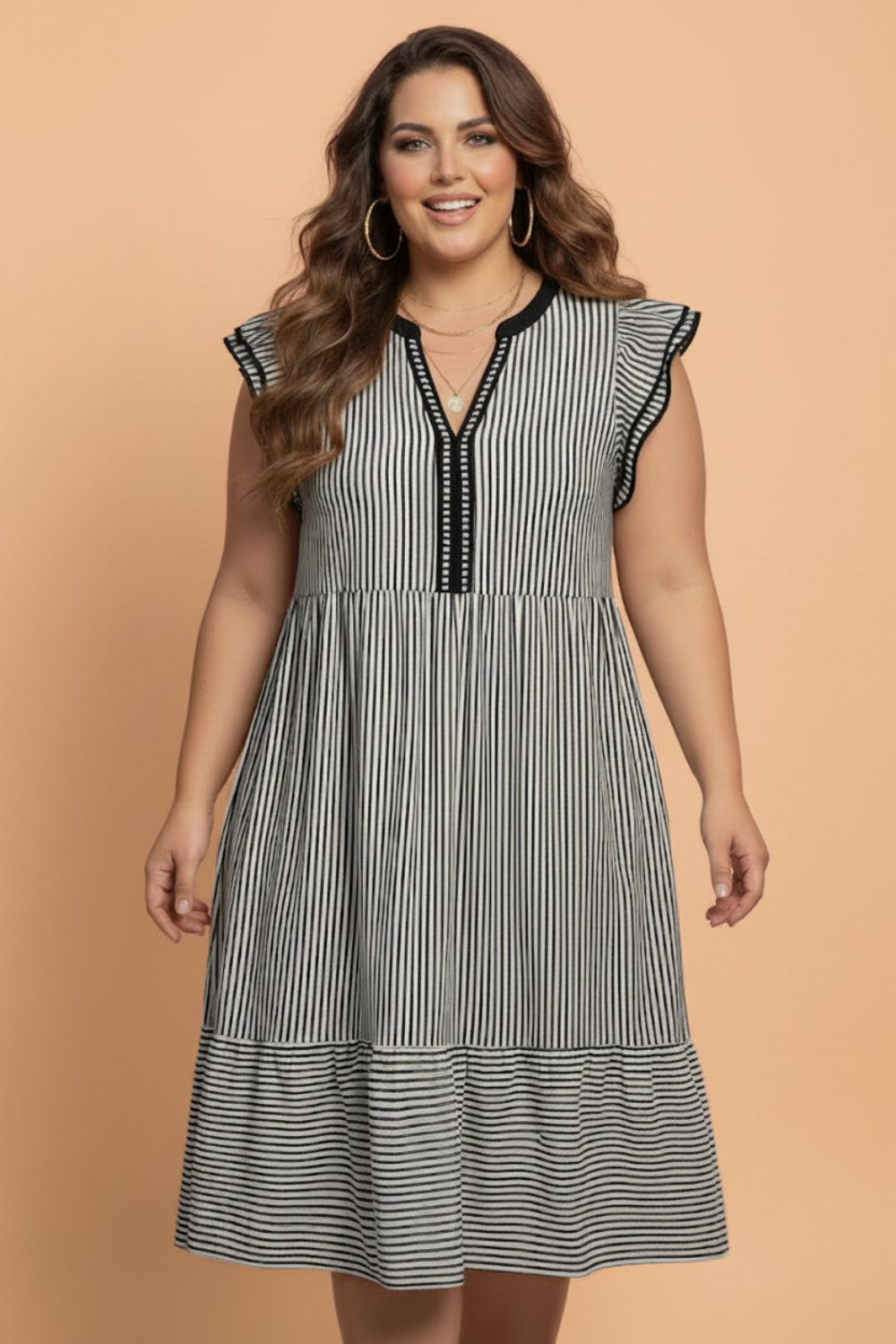 Prairie Grace Striped Maxi Dress