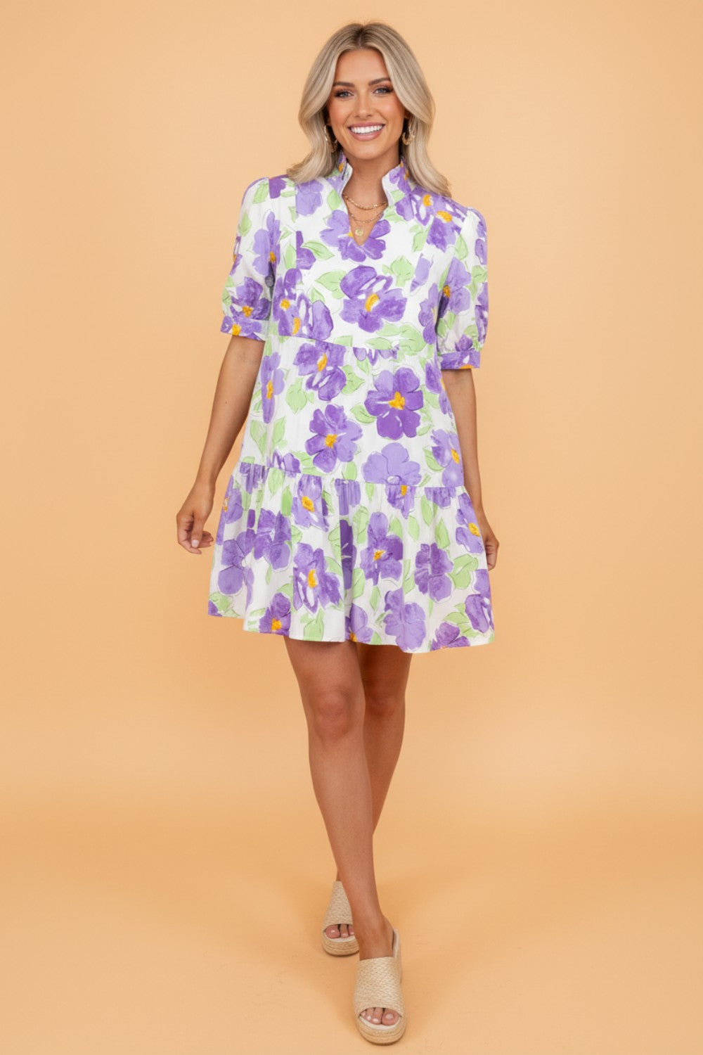 Lavender Fields Ruffle Mini Dress