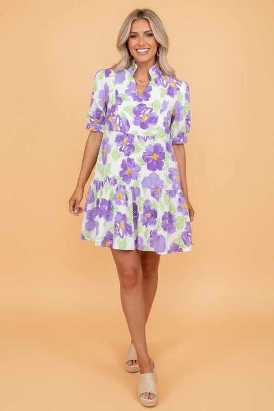 Lavender Fields Ruffle Mini Dress
